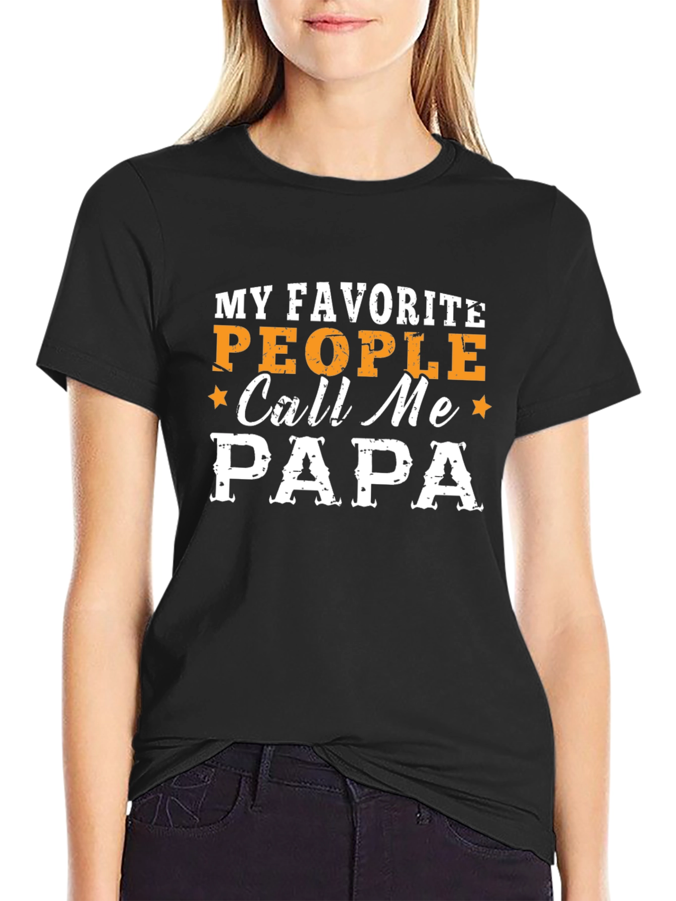 Black My Favorite People Call Me Papa T-Shirt view 2