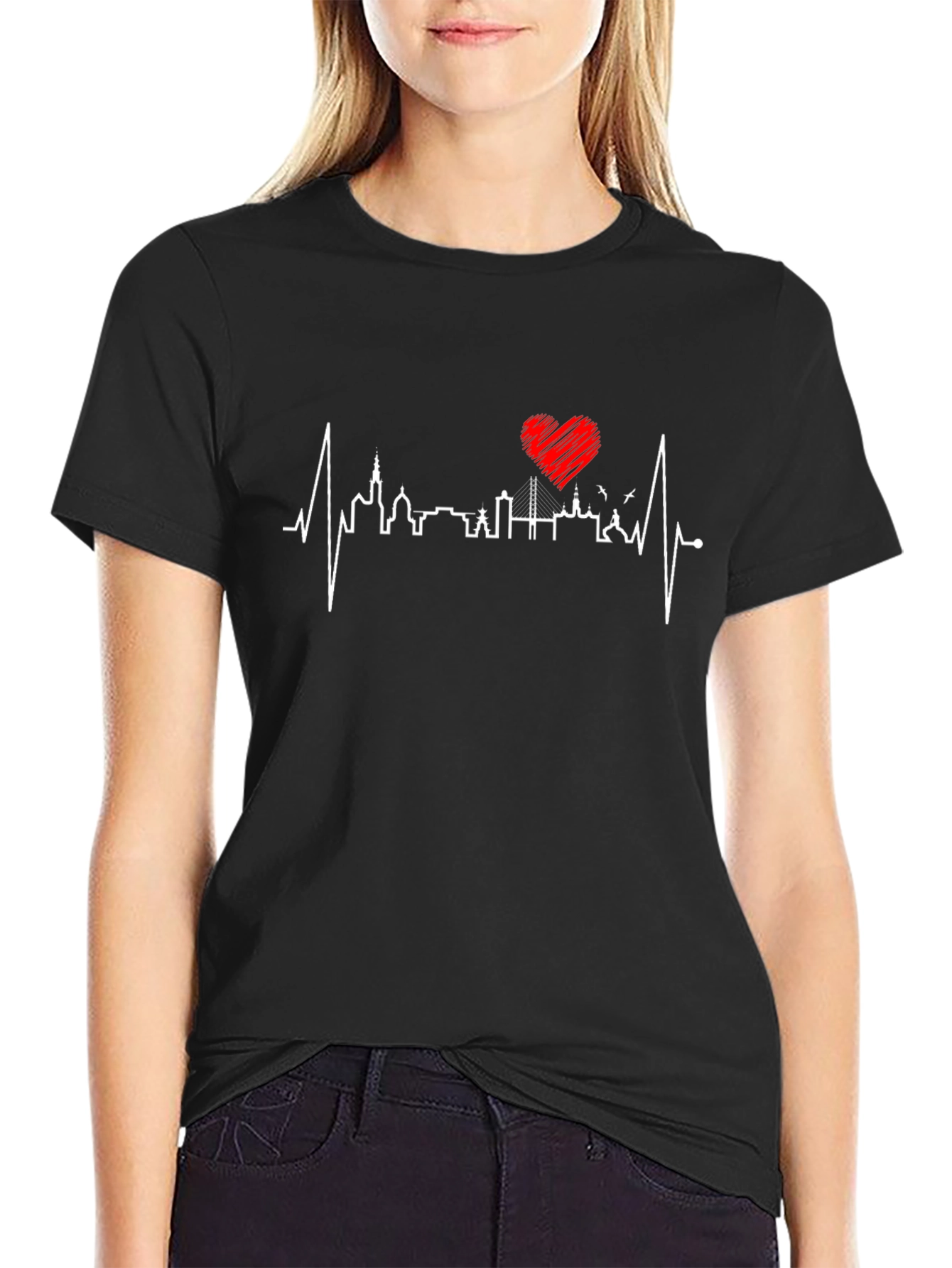 Black City Heartbeat T-Shirt view 2