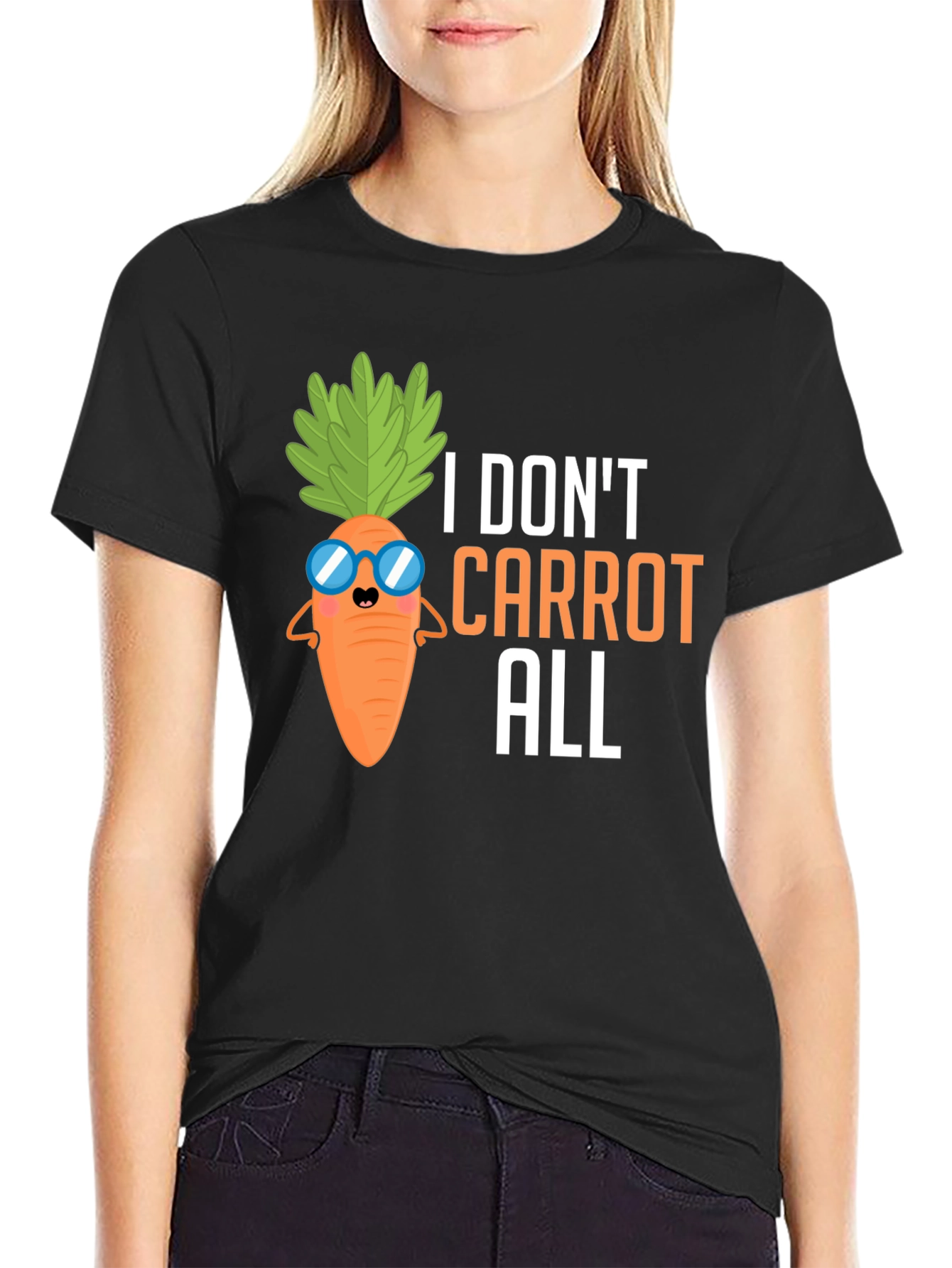 Black I Don't Carrot All T-Shirt, Funny Pun Tee view 2
