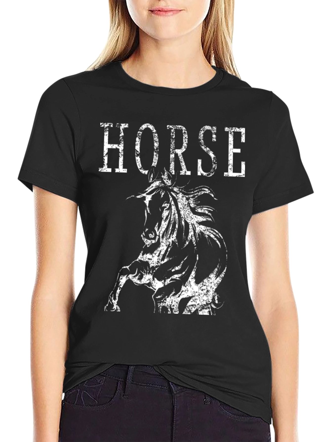 Black Black Horse Graphic Tee view 2