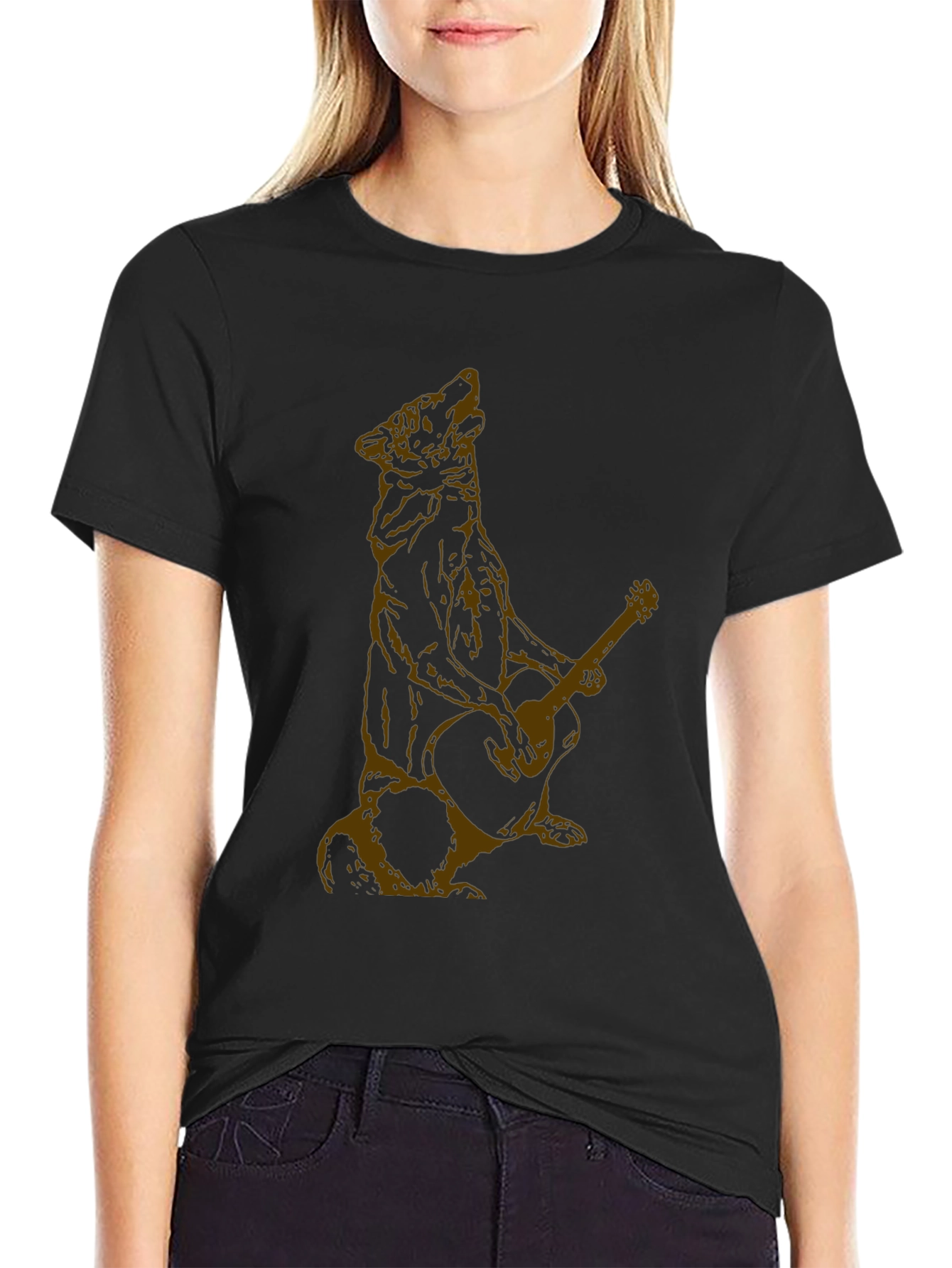 Black Wolf Guitarist Graphic Tee view 2