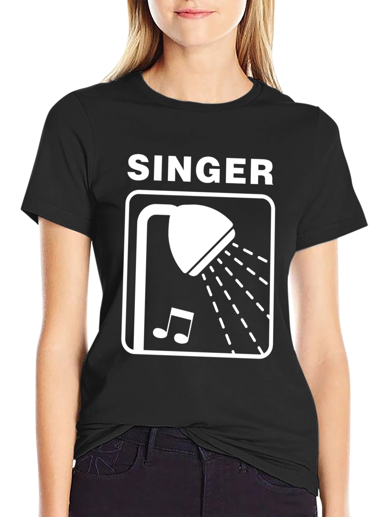 Black Shower Singer Graphic Tee - Black view 2