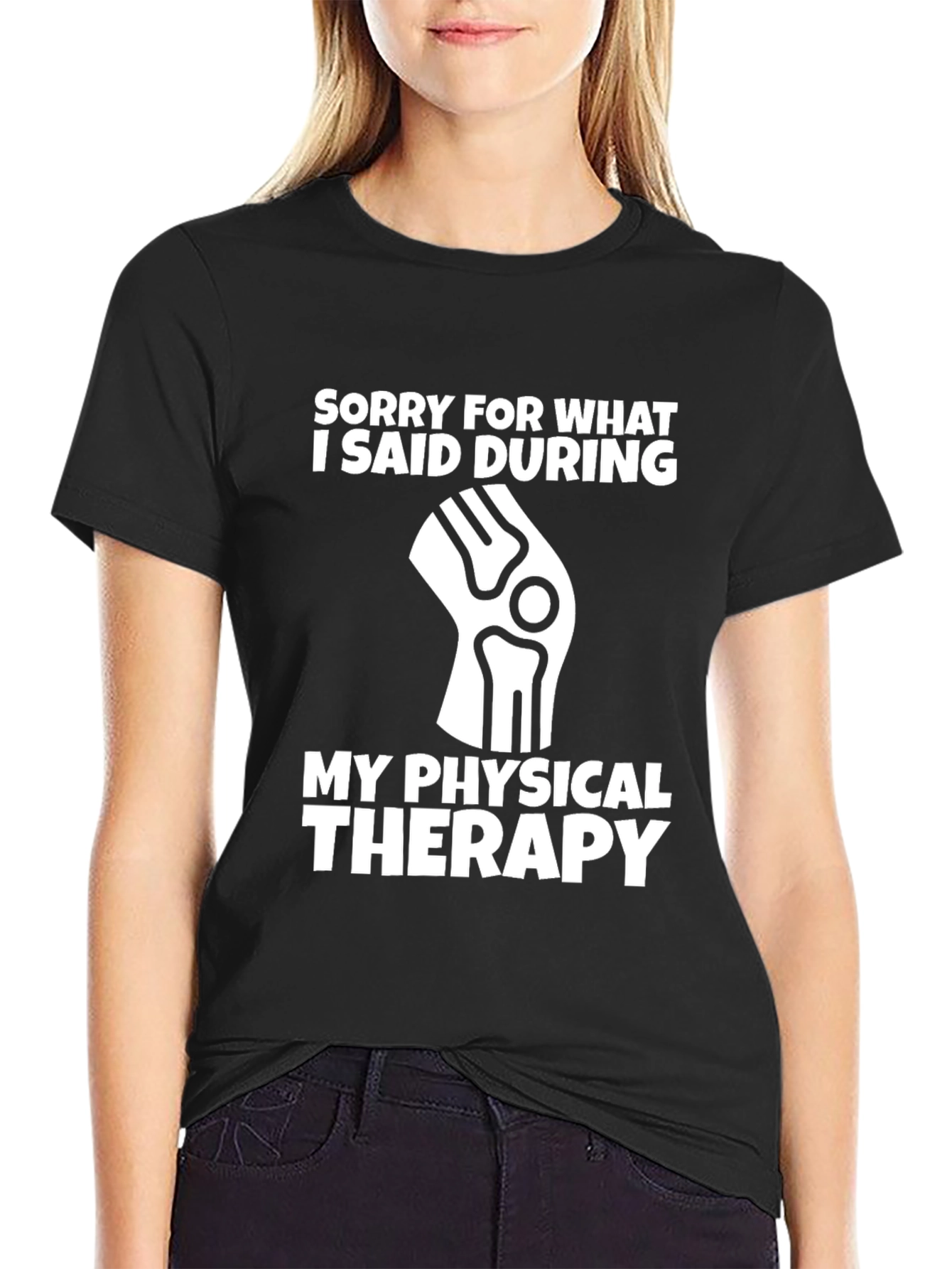 Black Sorry For What I Said Physical Therapy Graphic Tee view 2
