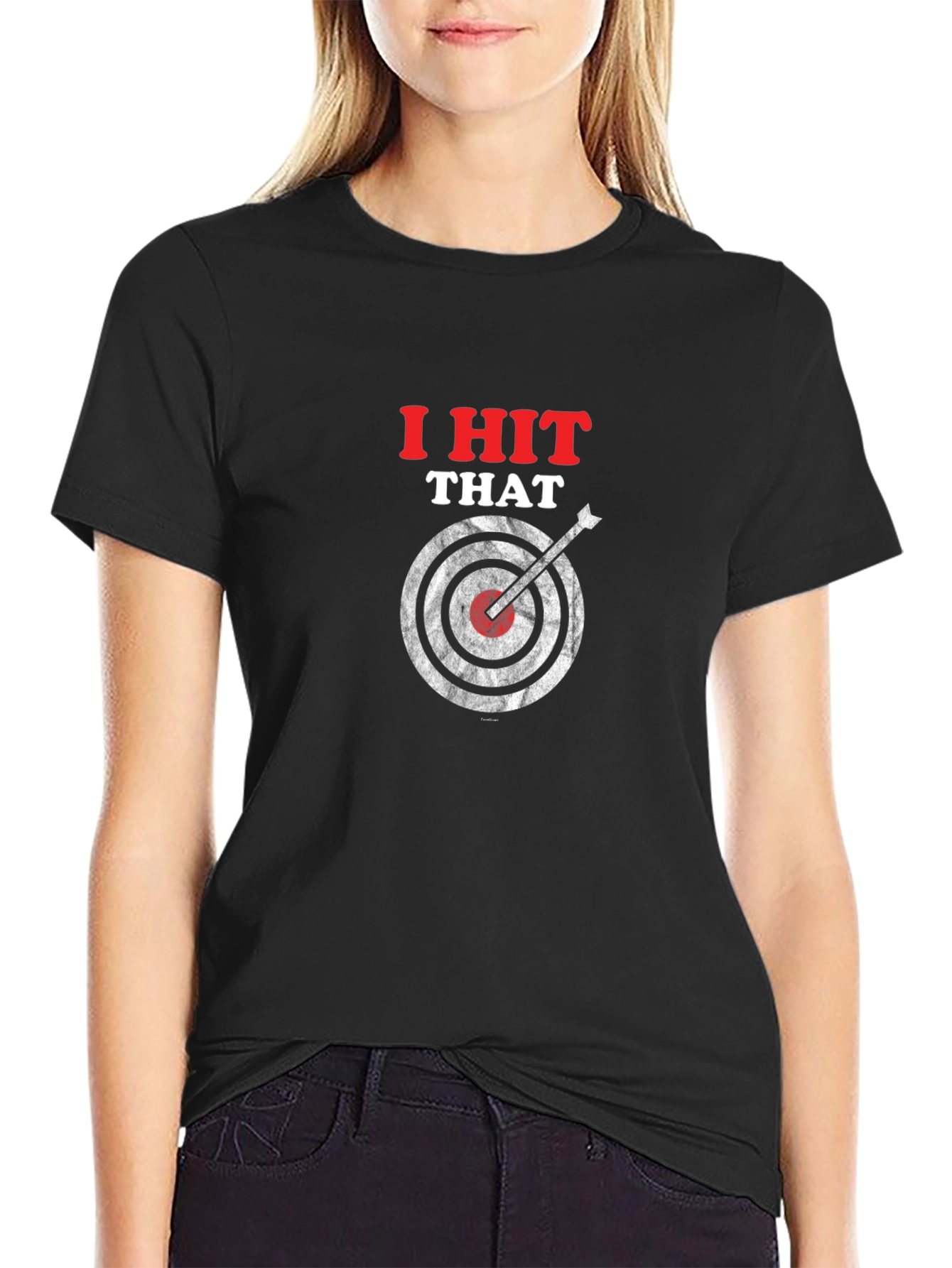 Black I Hit That T-Shirt - Funny Target Graphic Tee view 2