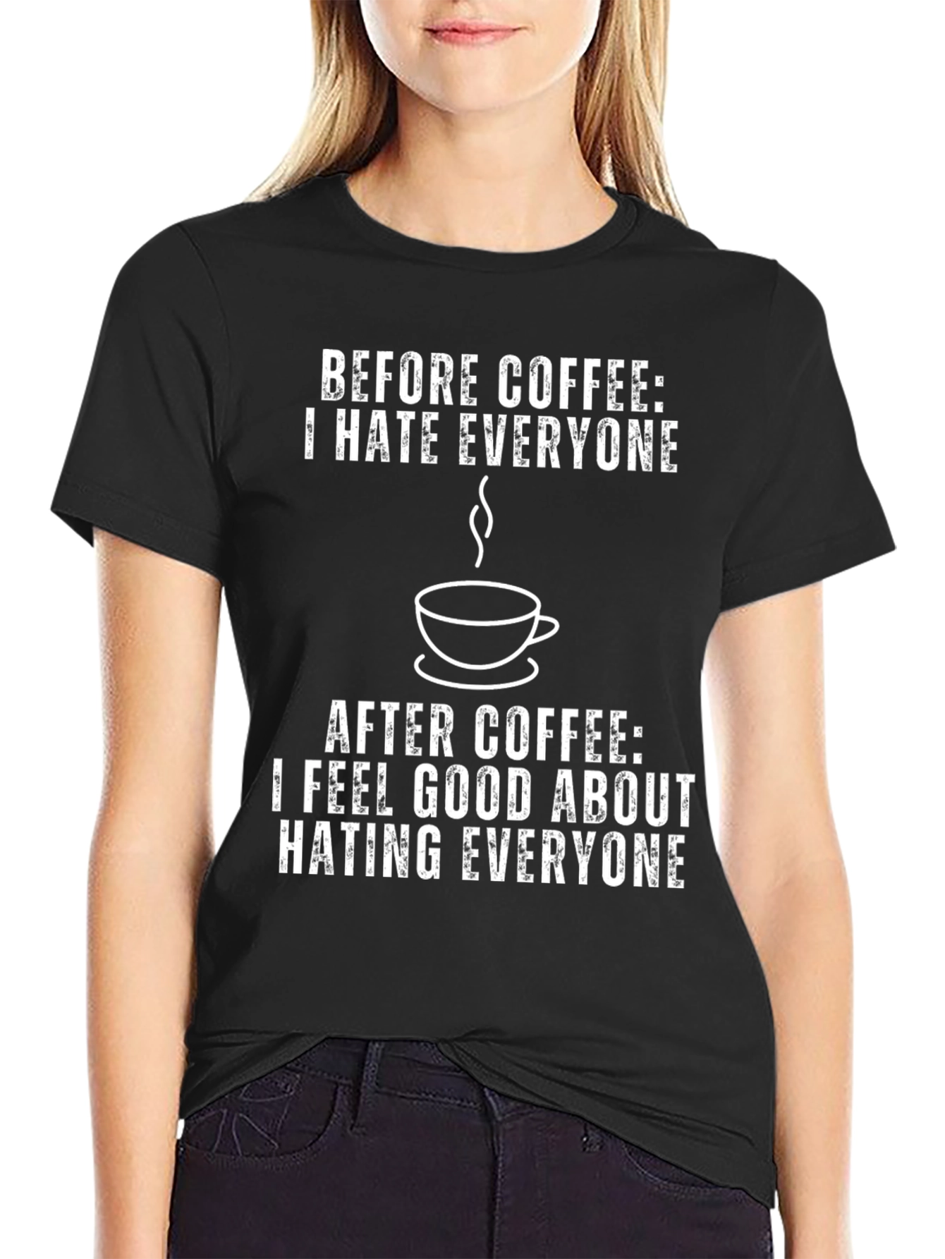 Black Coffee Lover Graphic Tee - Before & After view 2