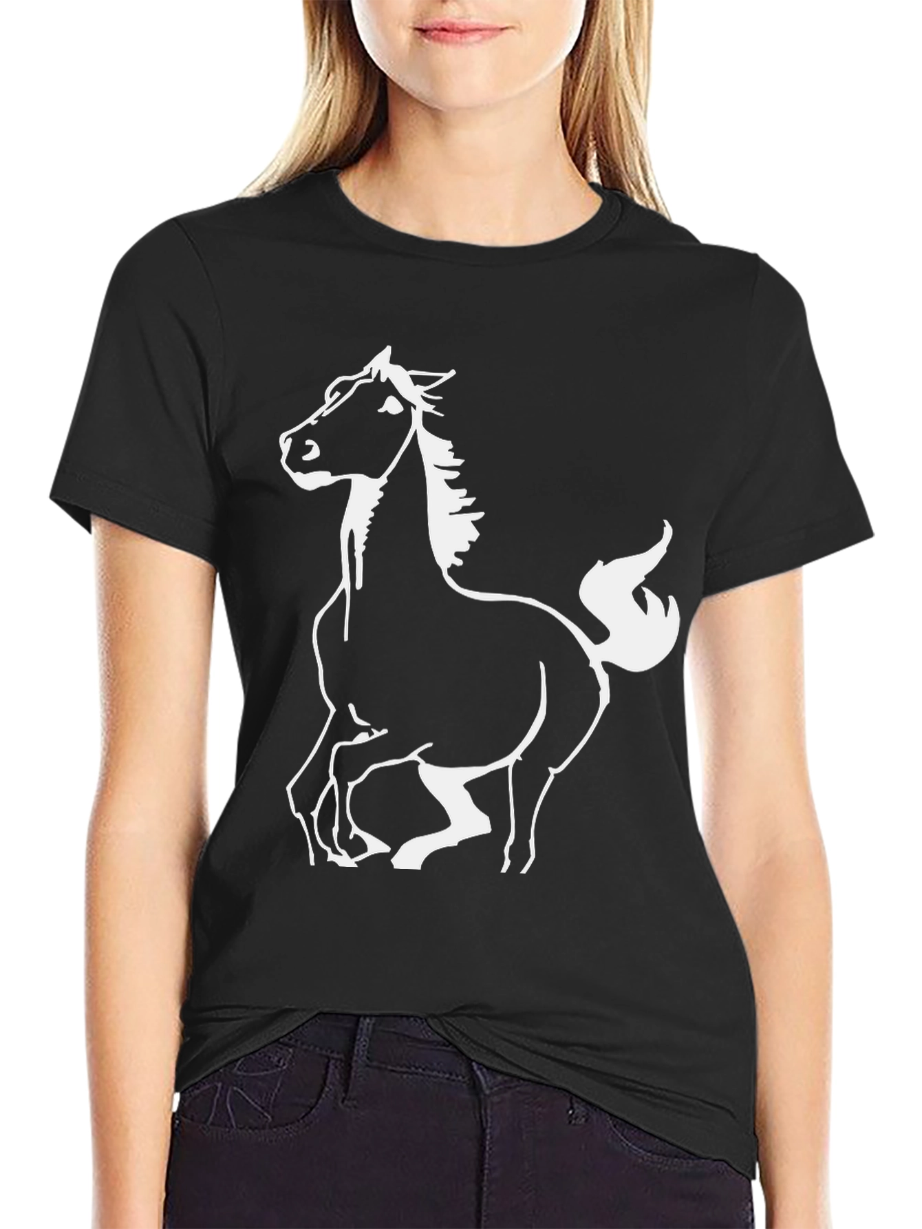 Black Black Horse Graphic Tee - Stylish Men's T-Shirt view 2