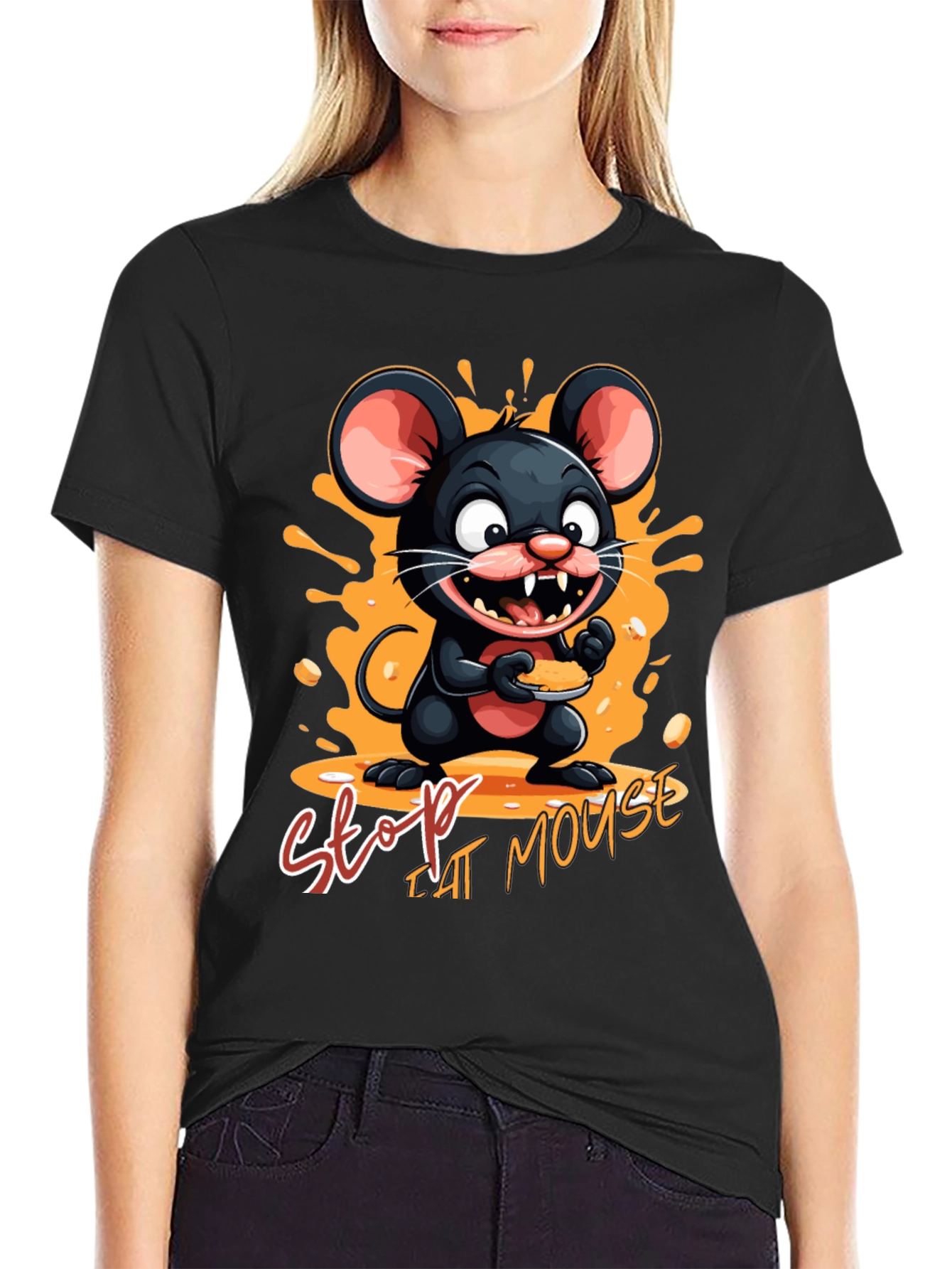 Black Stop That Mouse T-Shirt view 2