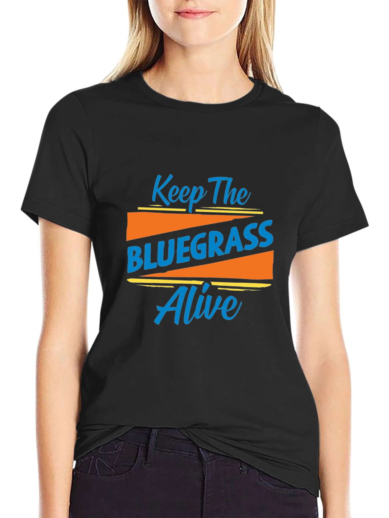 Black Keep The Bluegrass Alive Black T-Shirt view 2