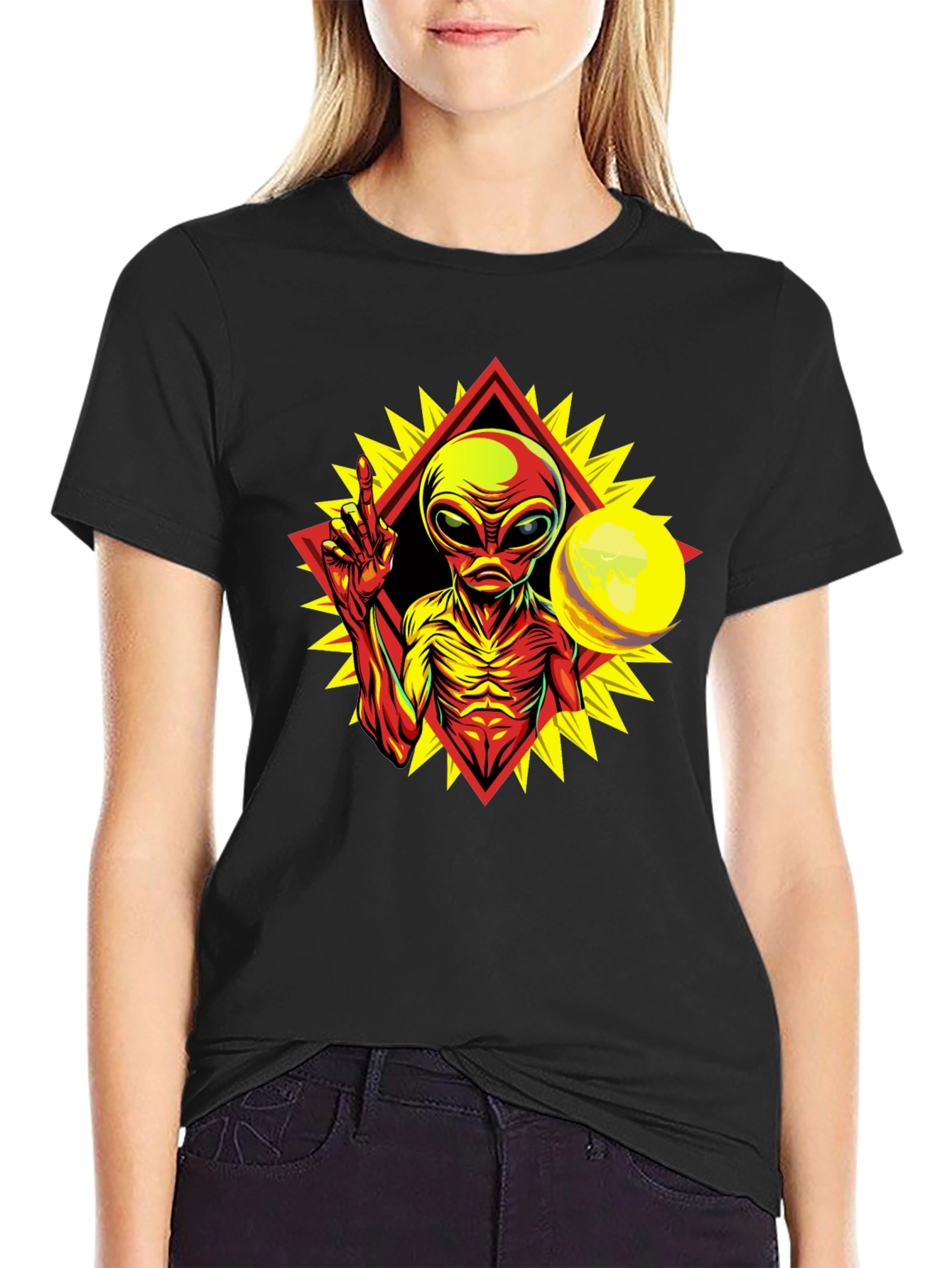 Black Alien Graphic Tee - Peace Among Worlds! view 2