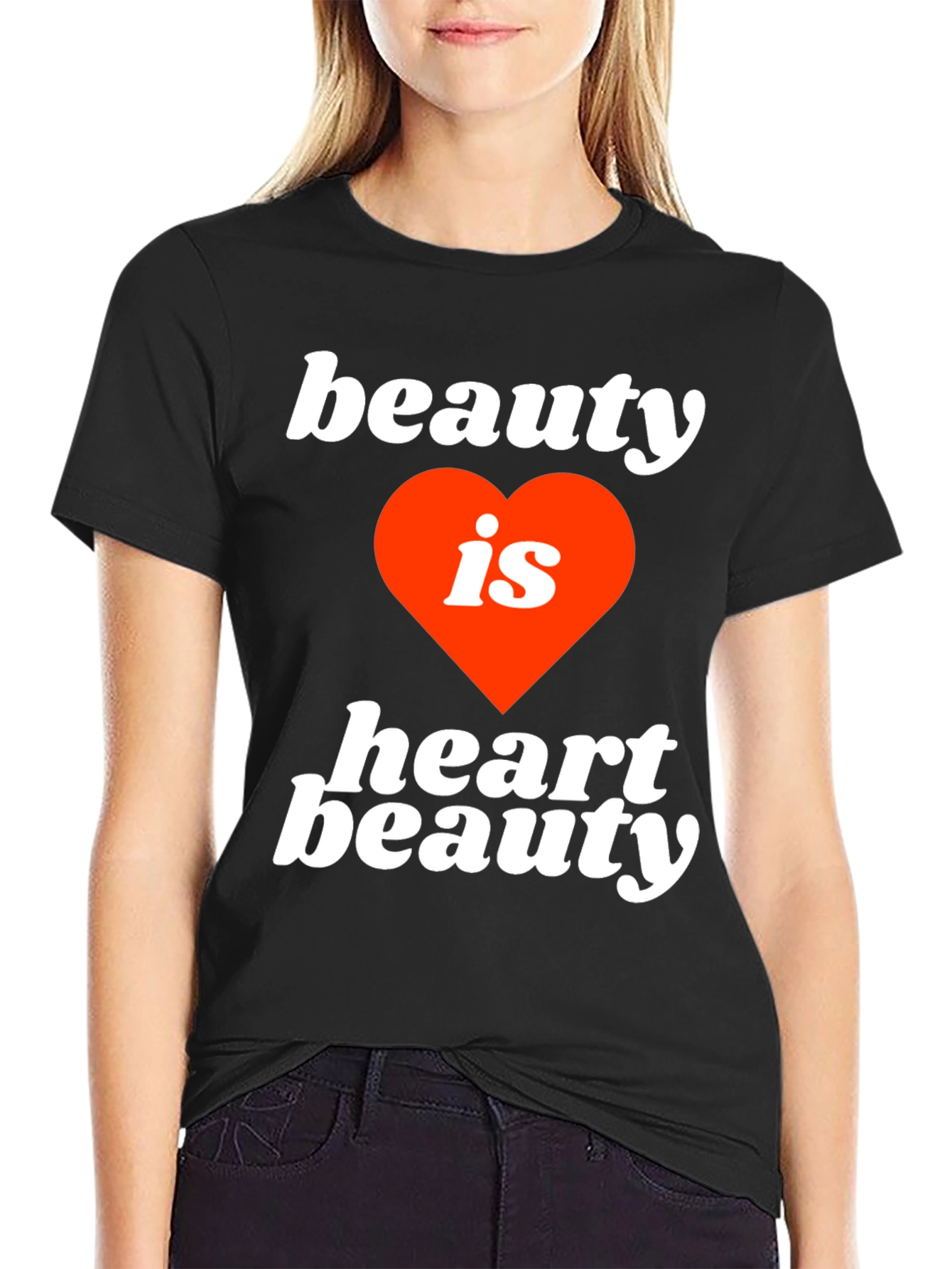 Black Beauty is Heart Beauty Graphic Tee - Soft Cotton Blend view 2