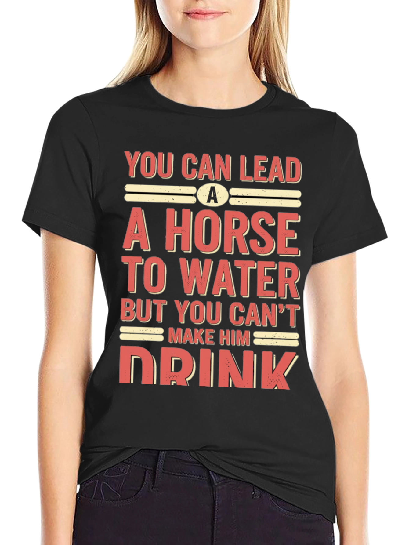 Black Funny Horse Saying T-Shirt view 2