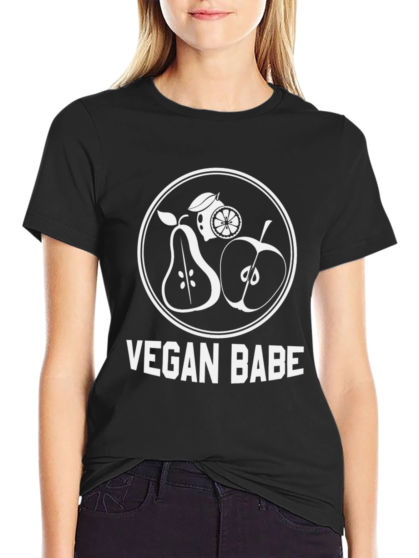 Black Vegan Babe Graphic T-Shirt view 2