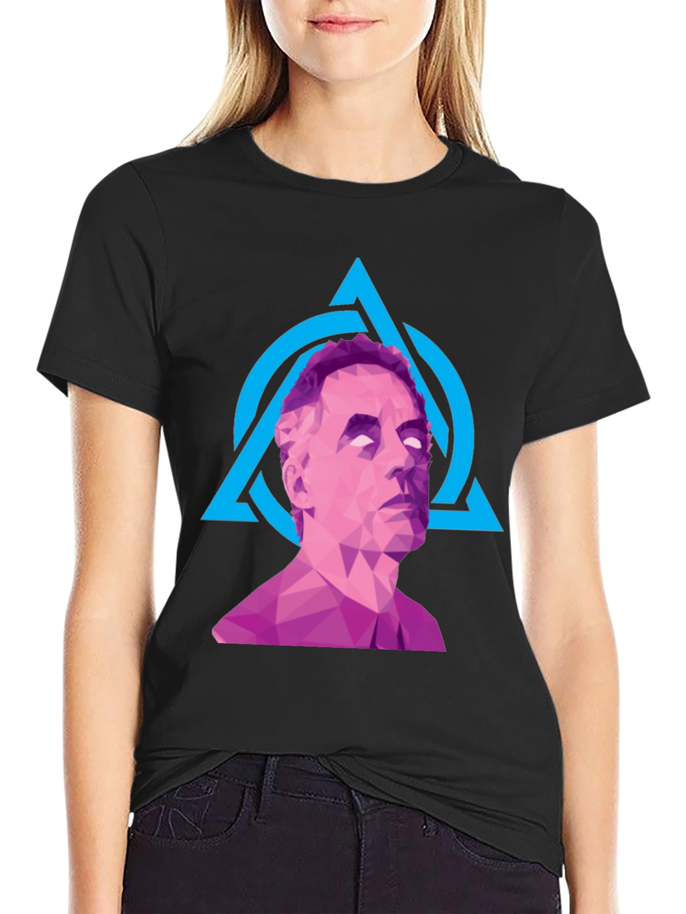 Geometric Portrait Graphic Tee - Black - 2