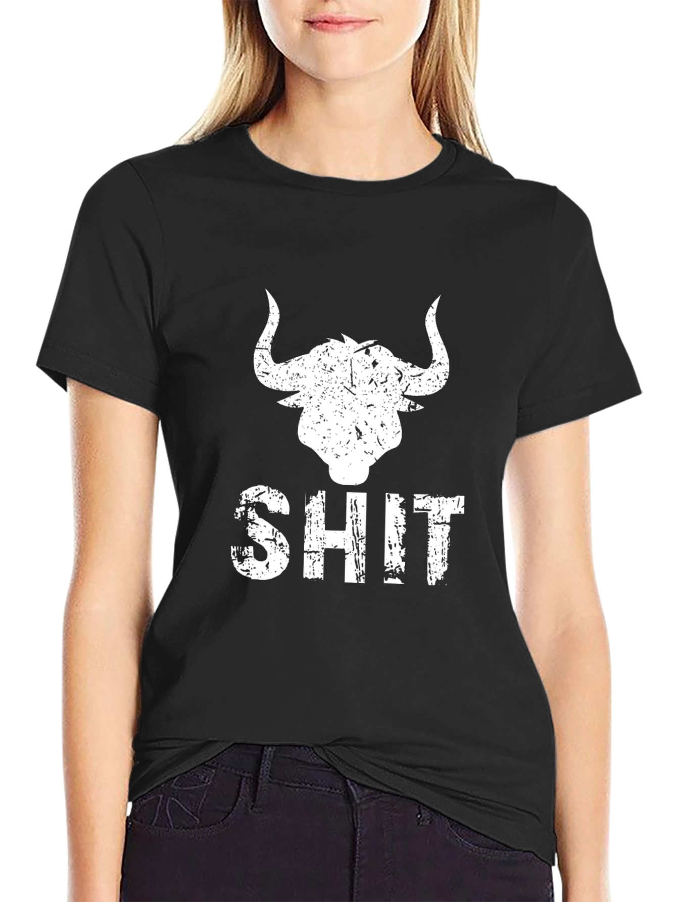 Black Bull Shit T-Shirt - Funny Graphic Tee for Men view 2