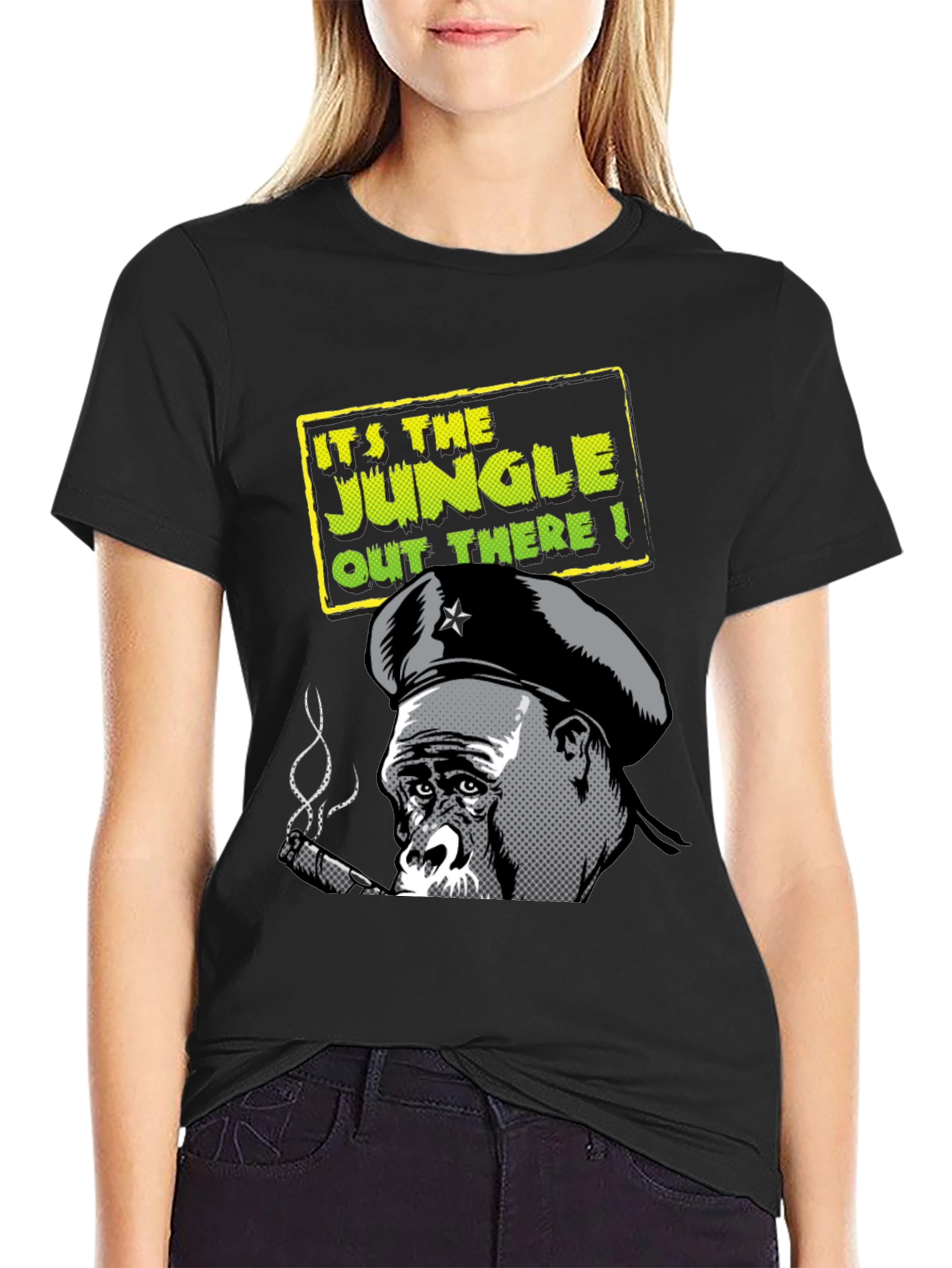 Black Jungle Gorilla T-Shirt - Cool Graphic Tee view 2