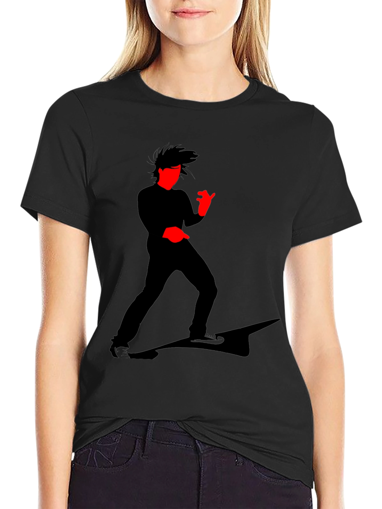 Black Cool Graphic T-Shirt - Striking Silhouette Design view 2