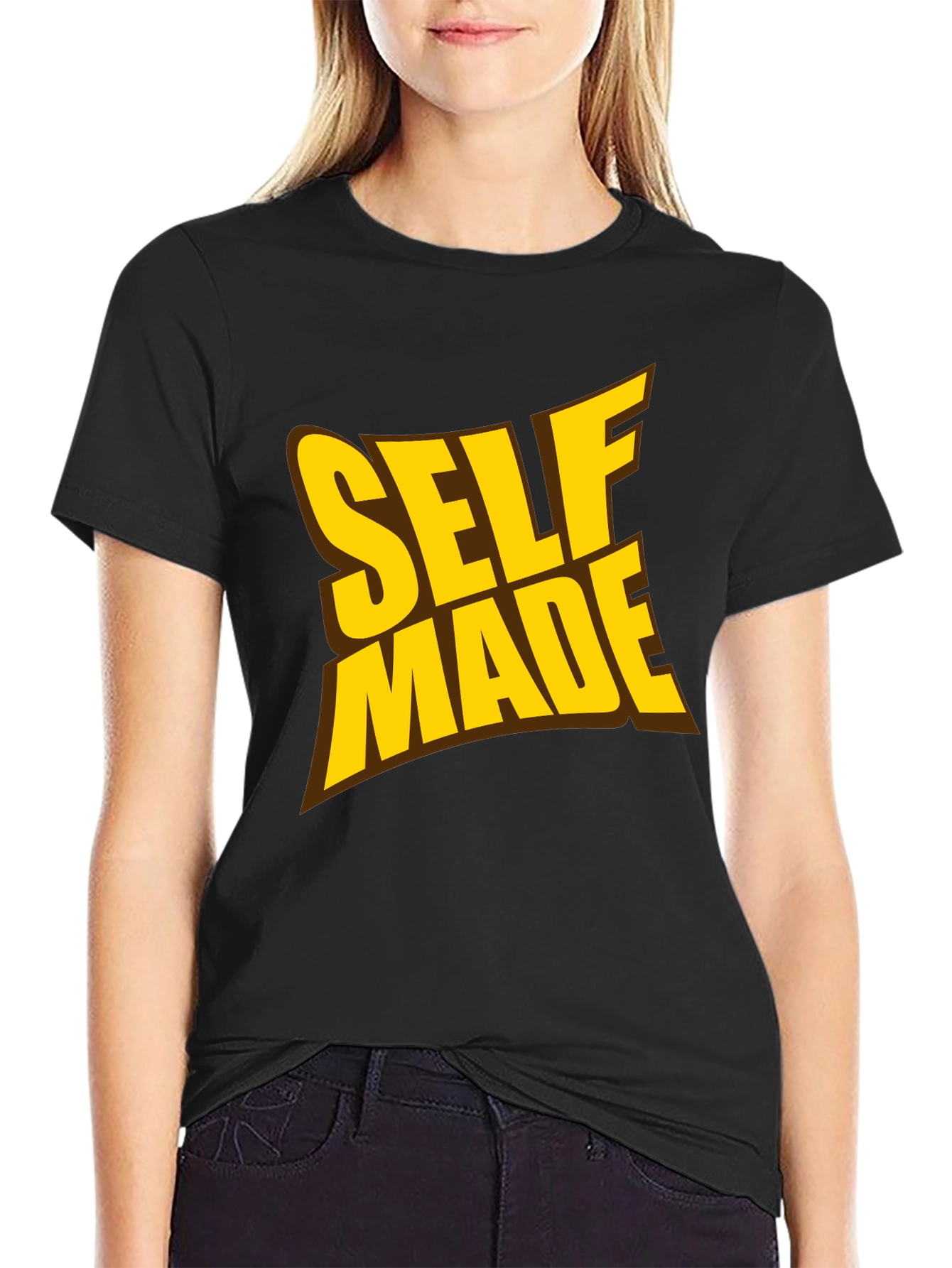 Black Self Made Graphic Tee - Black T-Shirt view 2