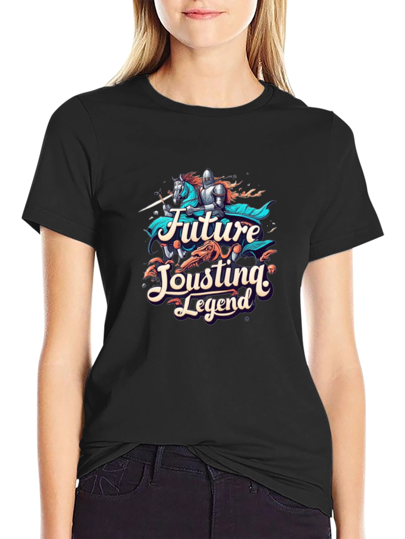 Black Future Jousting Legend Black Graphic Tee view 2