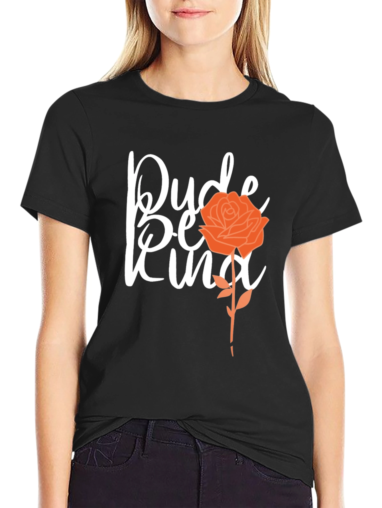 Black Dude Be Kind Graphic Tee - Rose Design view 2