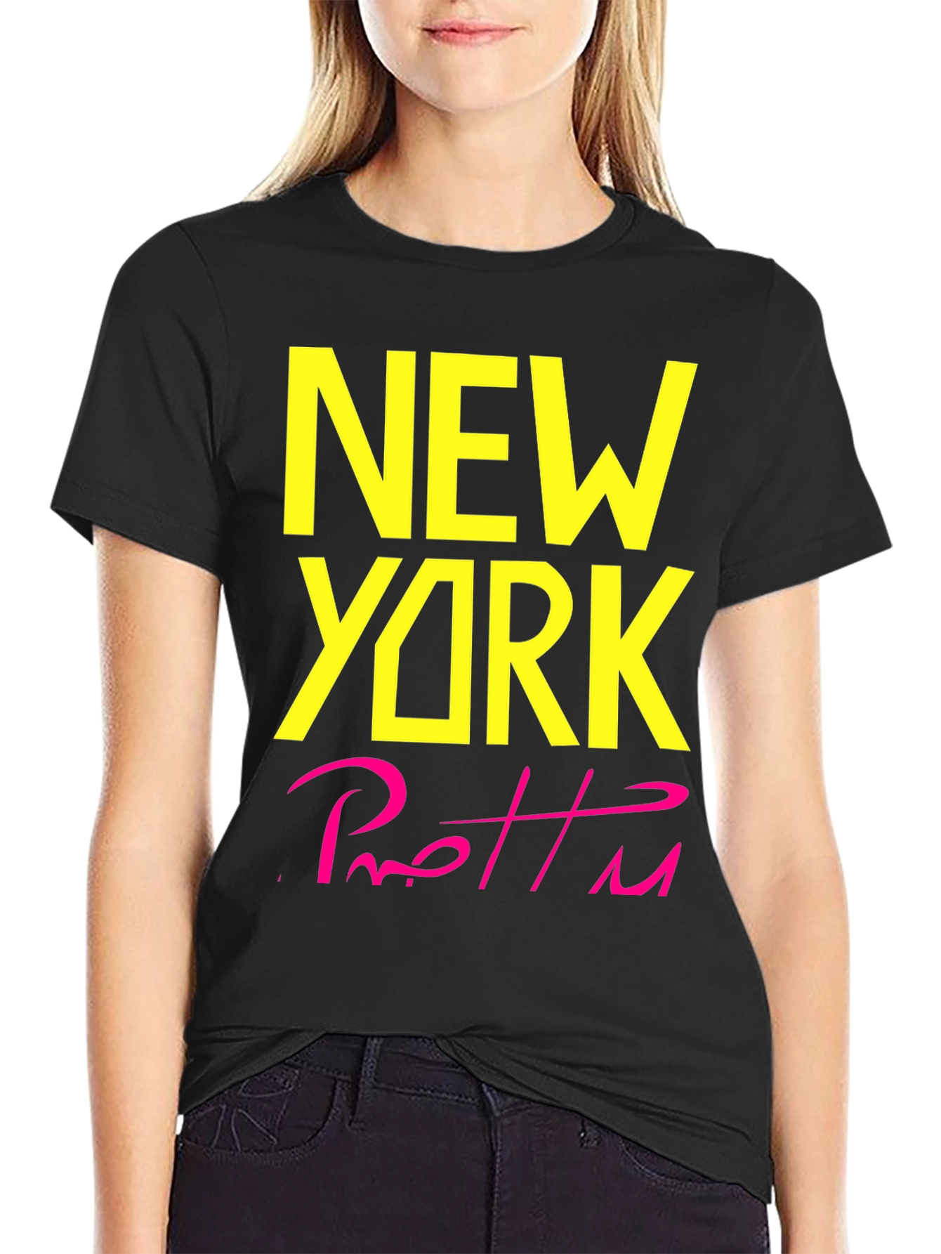 Black New York Pretty T-Shirt view 2