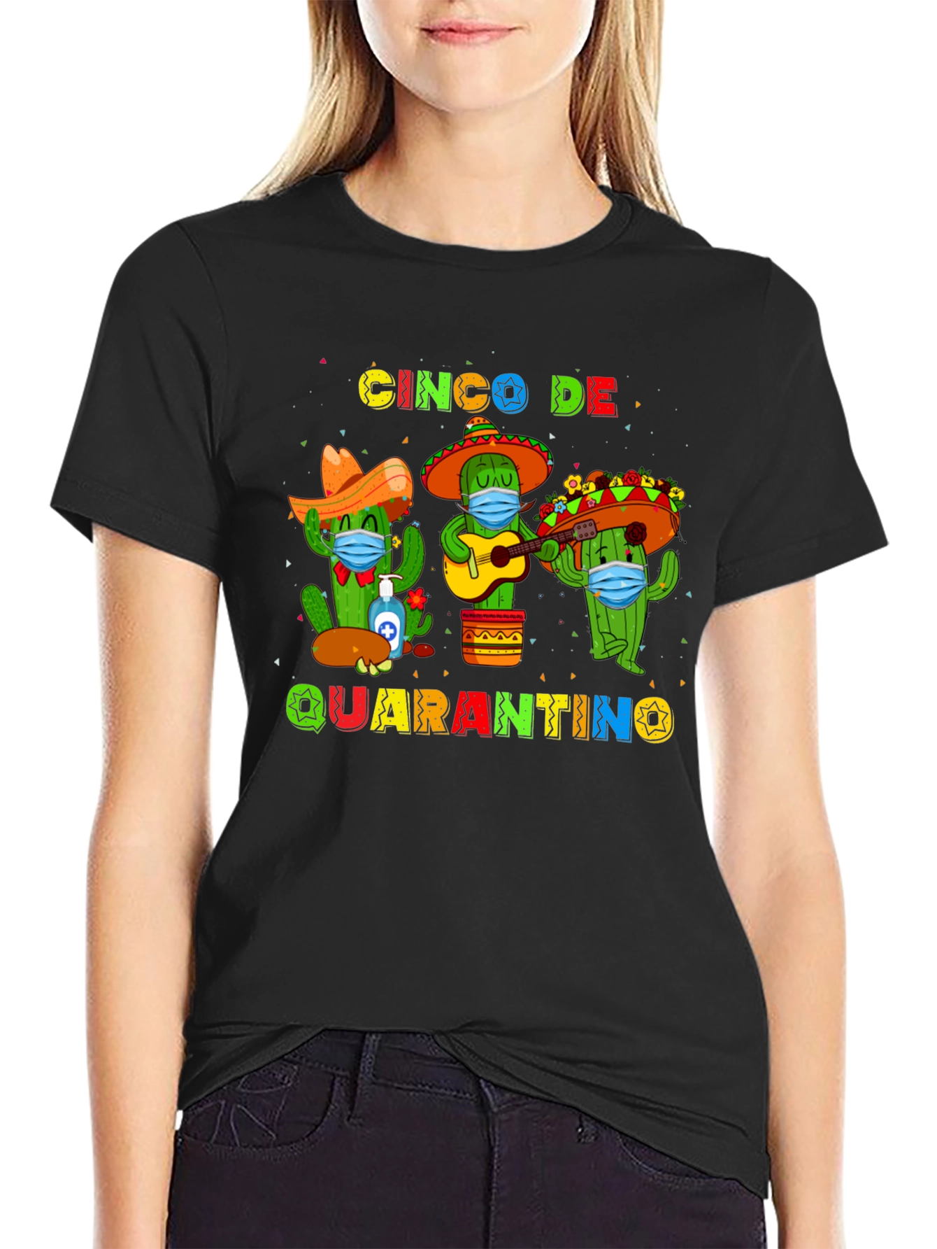 Black Cinco De Quarantino T-Shirt view 2