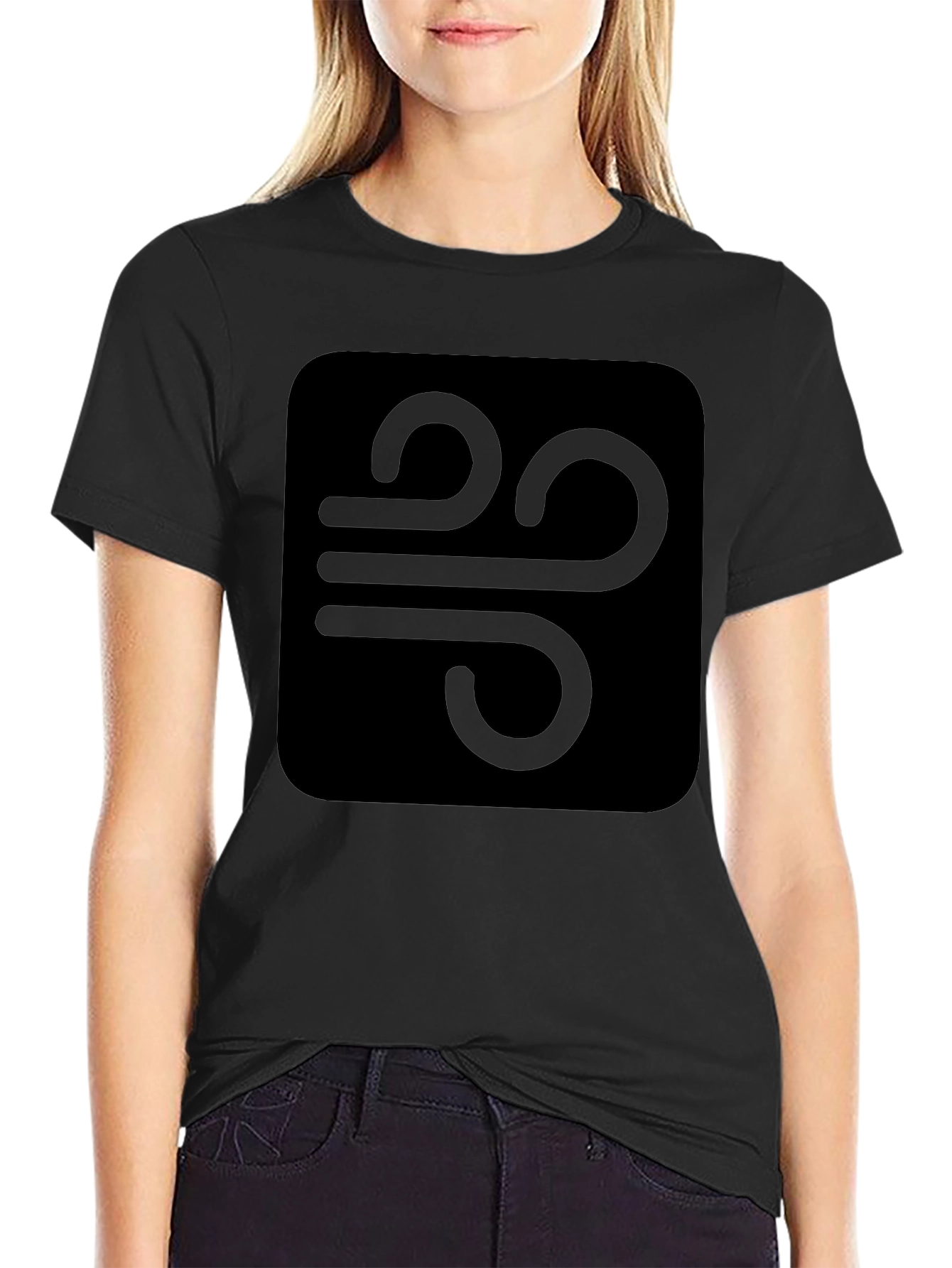 Black Black Graphic Tee - Wind Symbol view 2