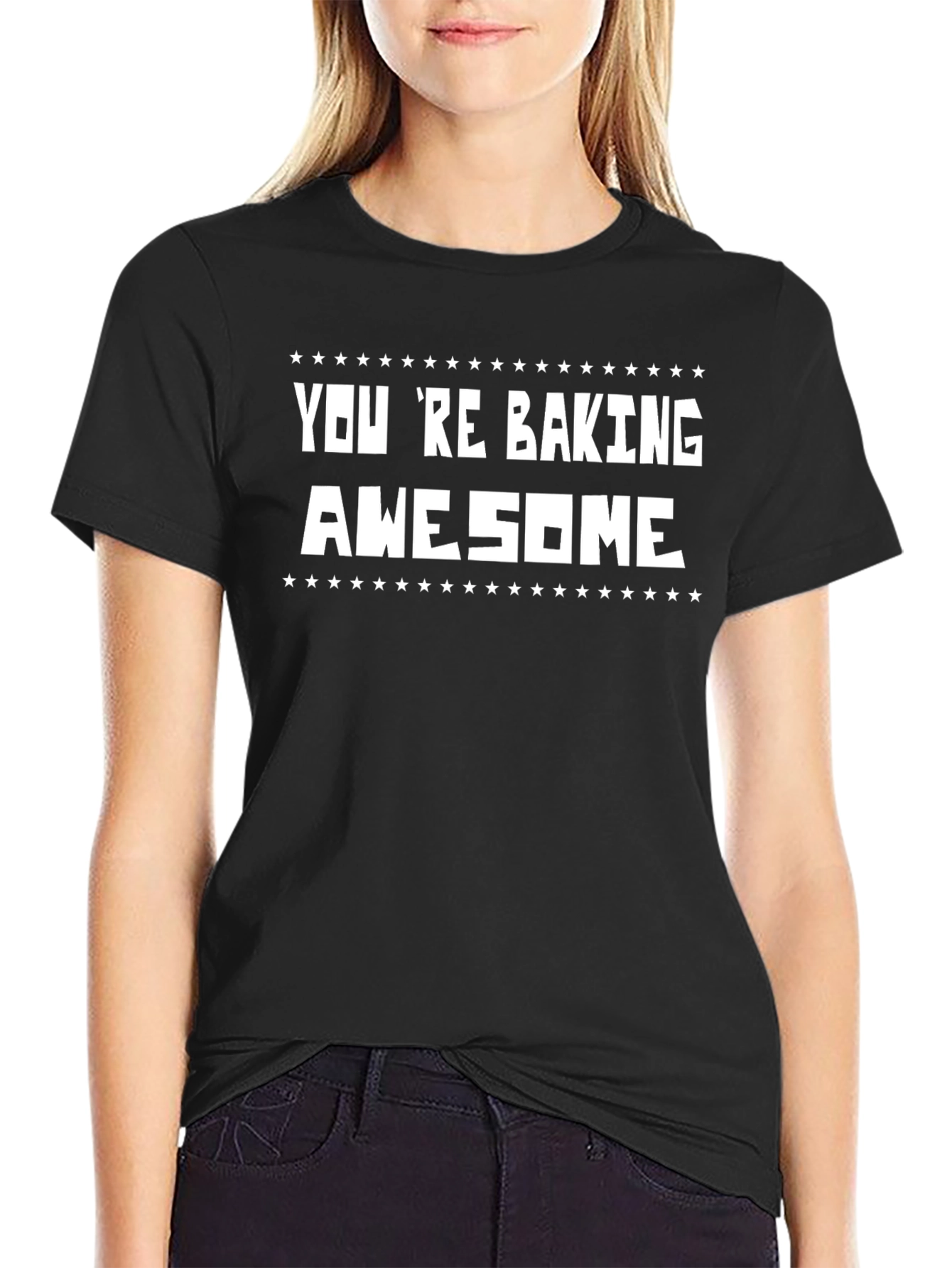 Black You're Baking Awesome T-Shirt - Funny Baker Tee view 2
