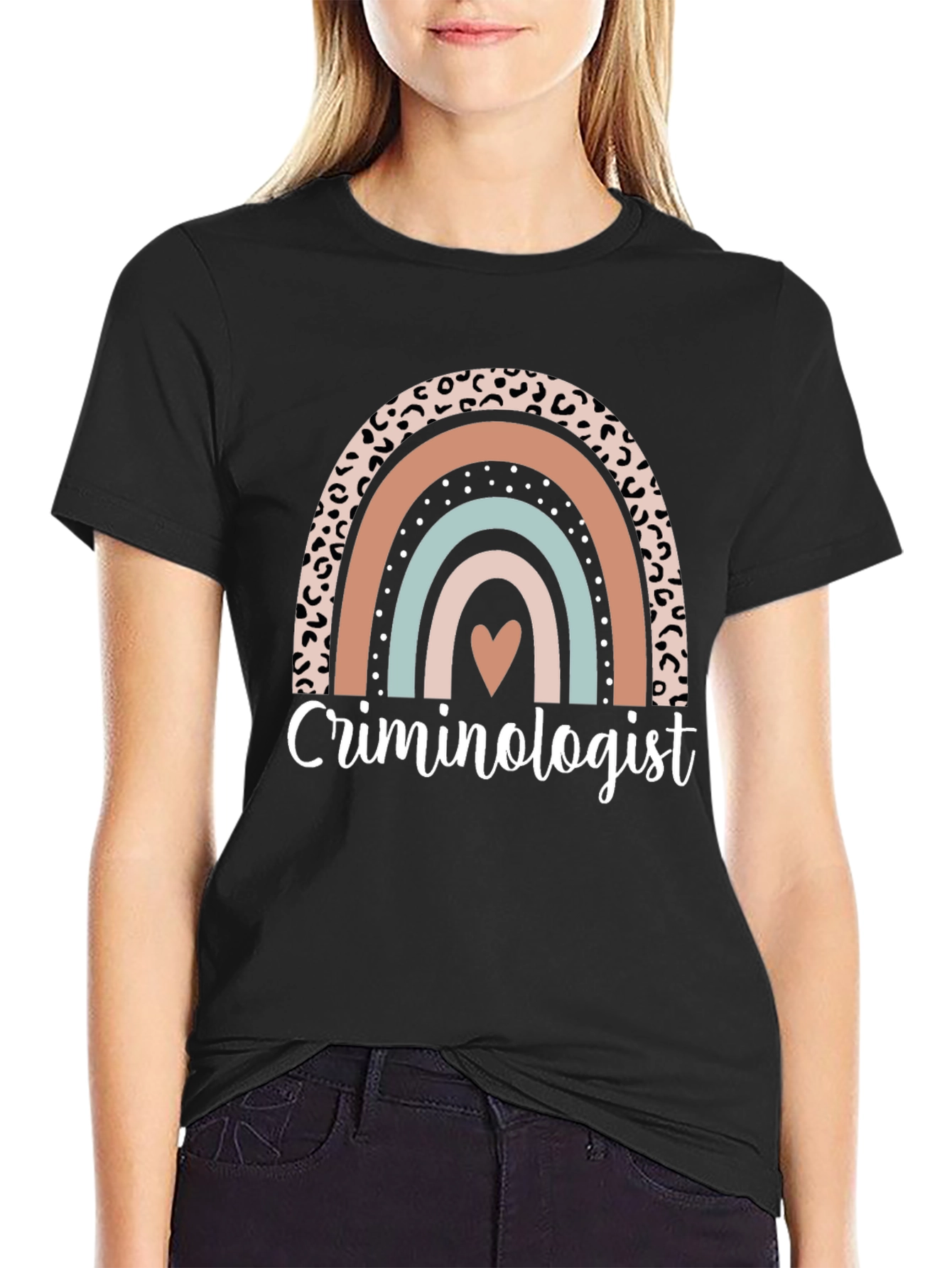 Black Criminologist Rainbow Graphic T-Shirt view 2