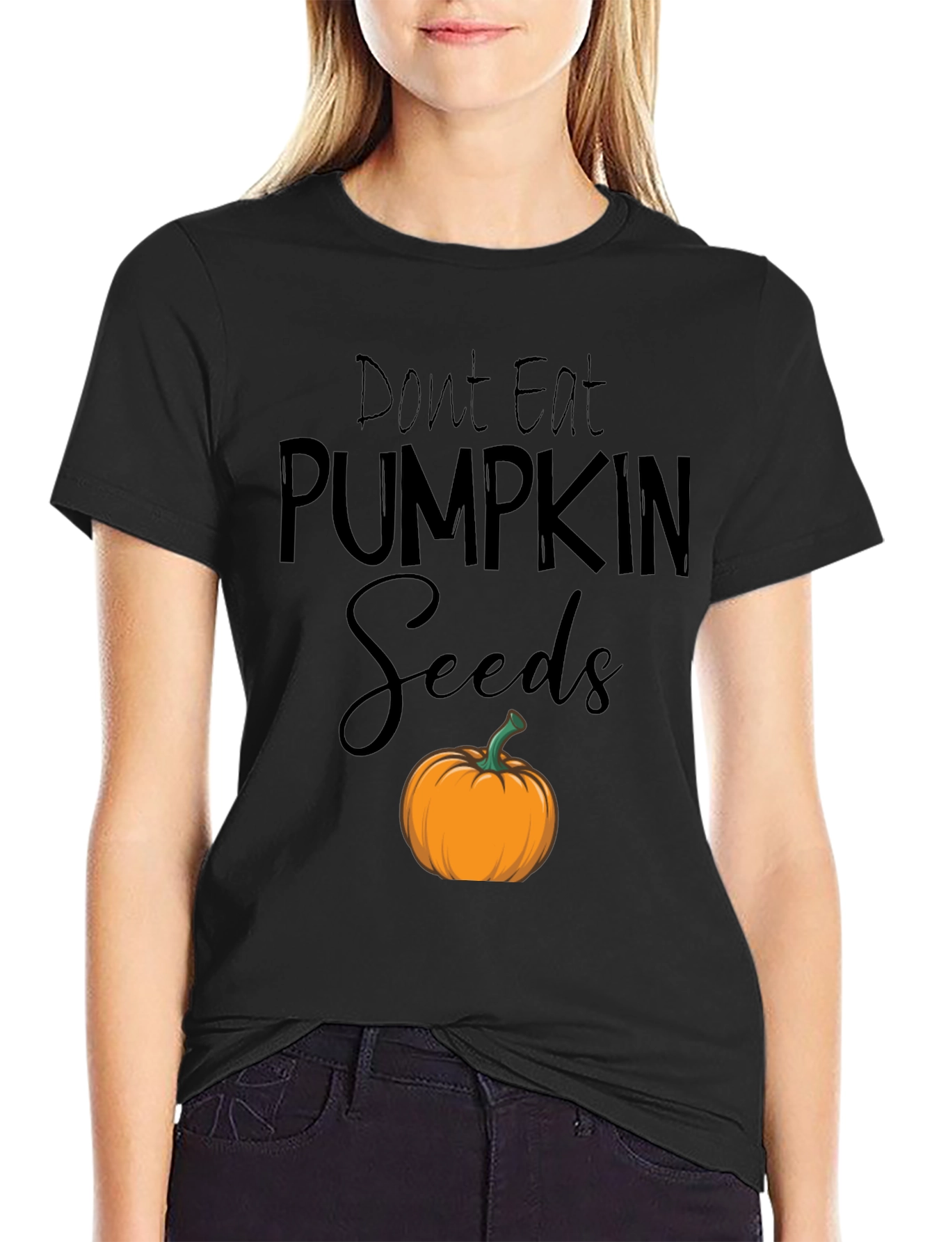 Black Don't Eat Pumpkin Seeds T-Shirt view 2