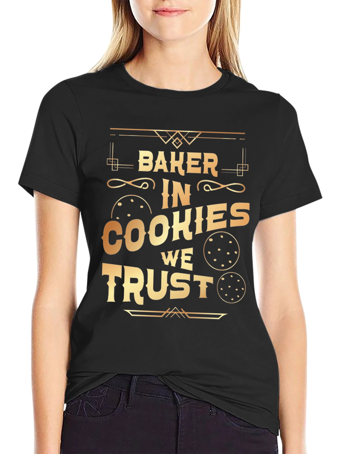 Black Baker In Cookies We Trust T-Shirt view 2