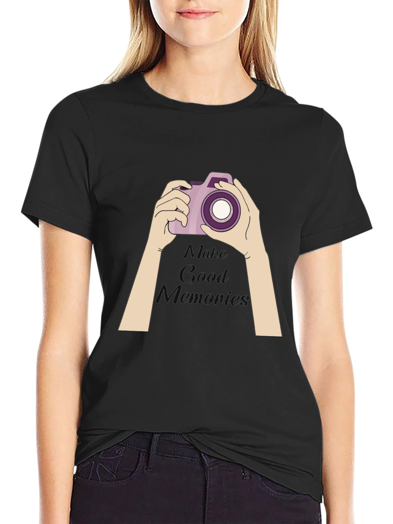 Black Make Good Memories Graphic T-Shirt view 2