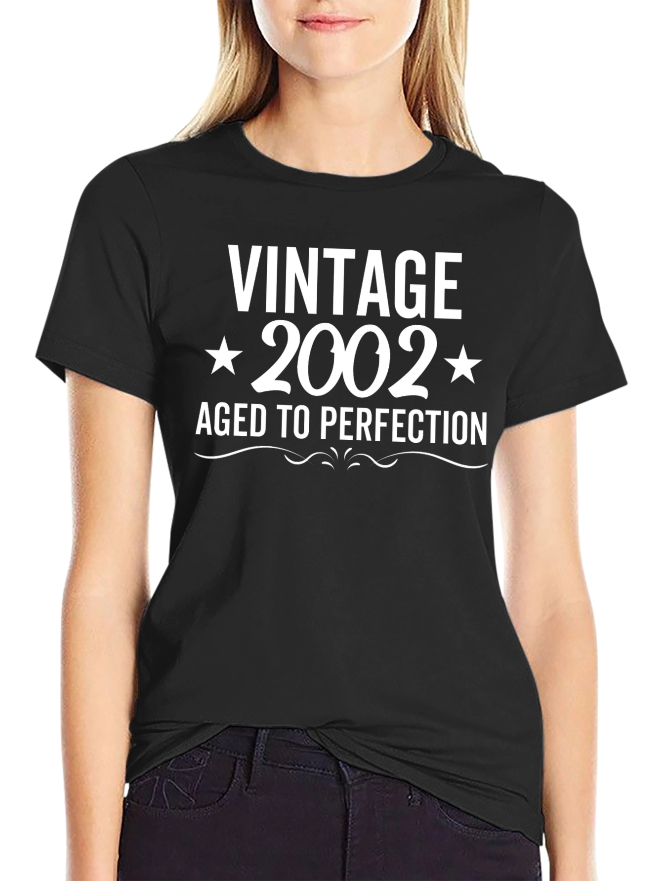 Black Vintage 2002 Aged to Perfection Graphic Tee view 2
