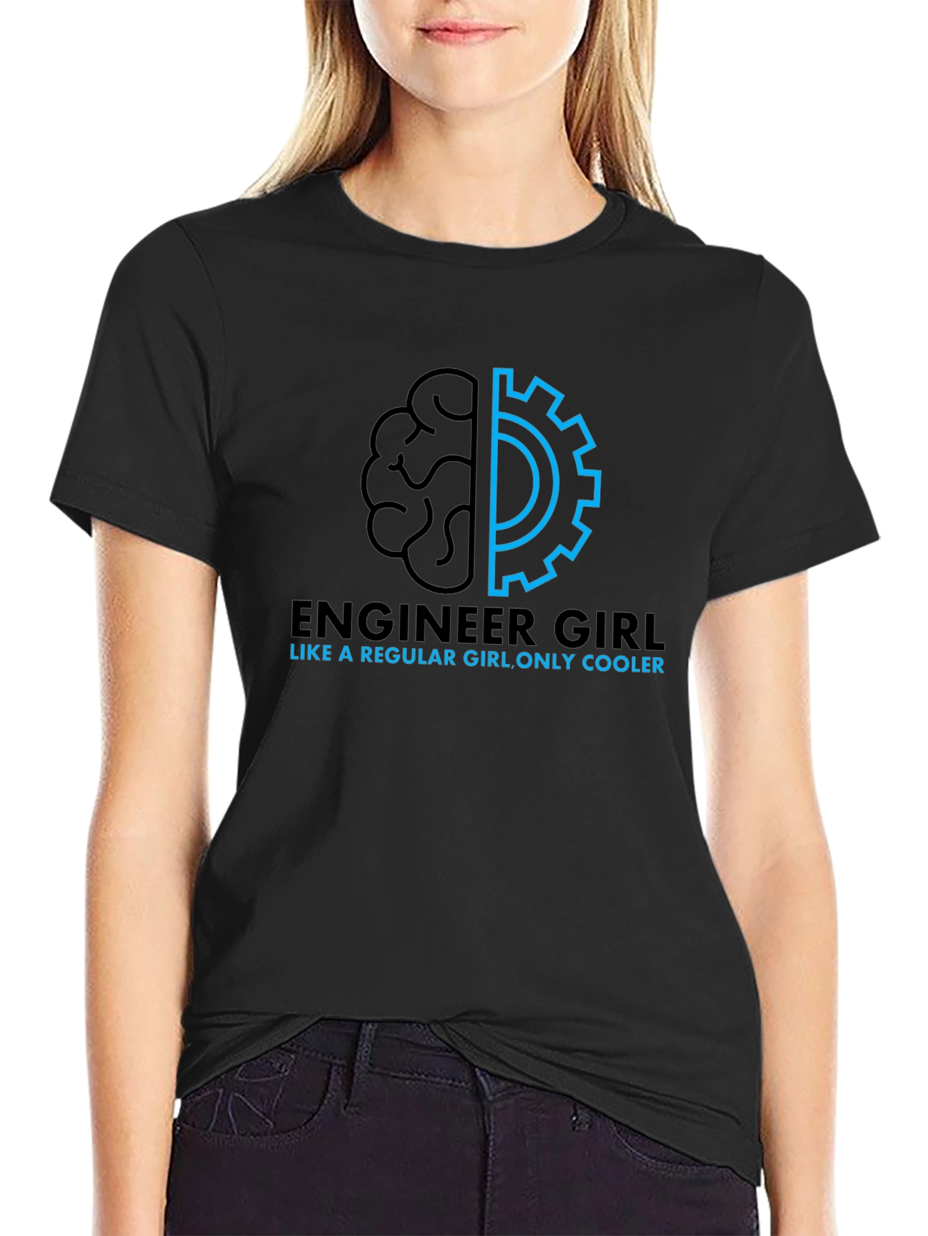 Black Engineer Girl T-Shirt: Cool, Smart & Unique Design view 2