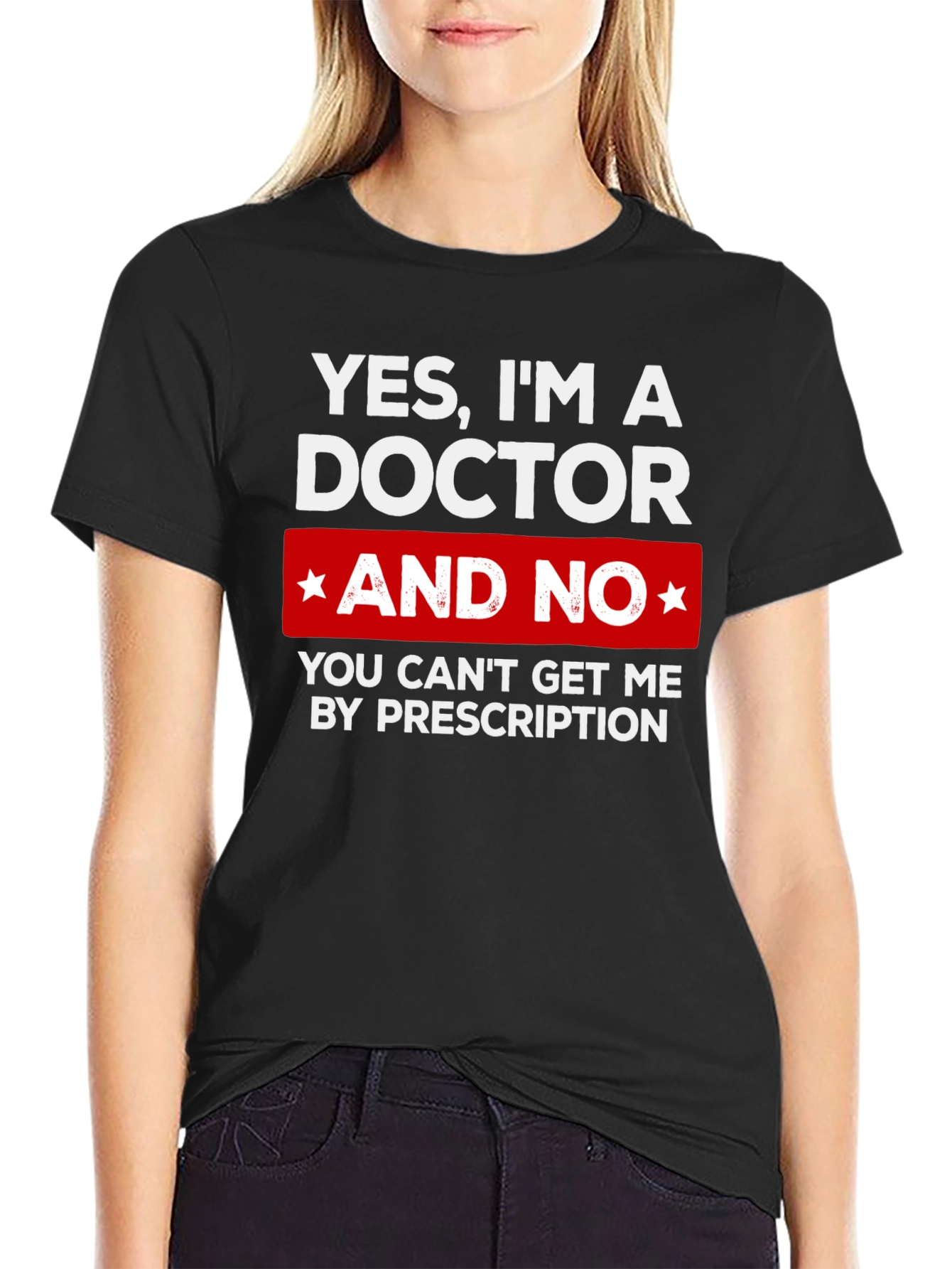 Black Doctor Funny Graphic T-Shirt - Prescription Humor view 2