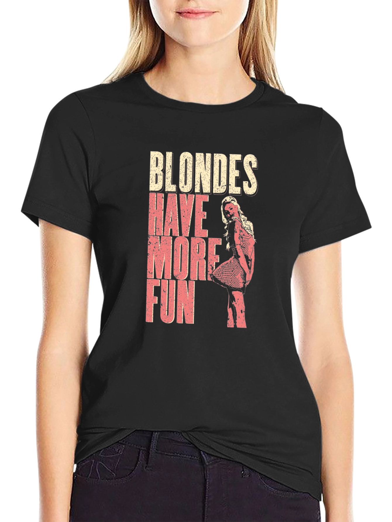 Black Blondes Have More Fun Graphic T-Shirt view 2