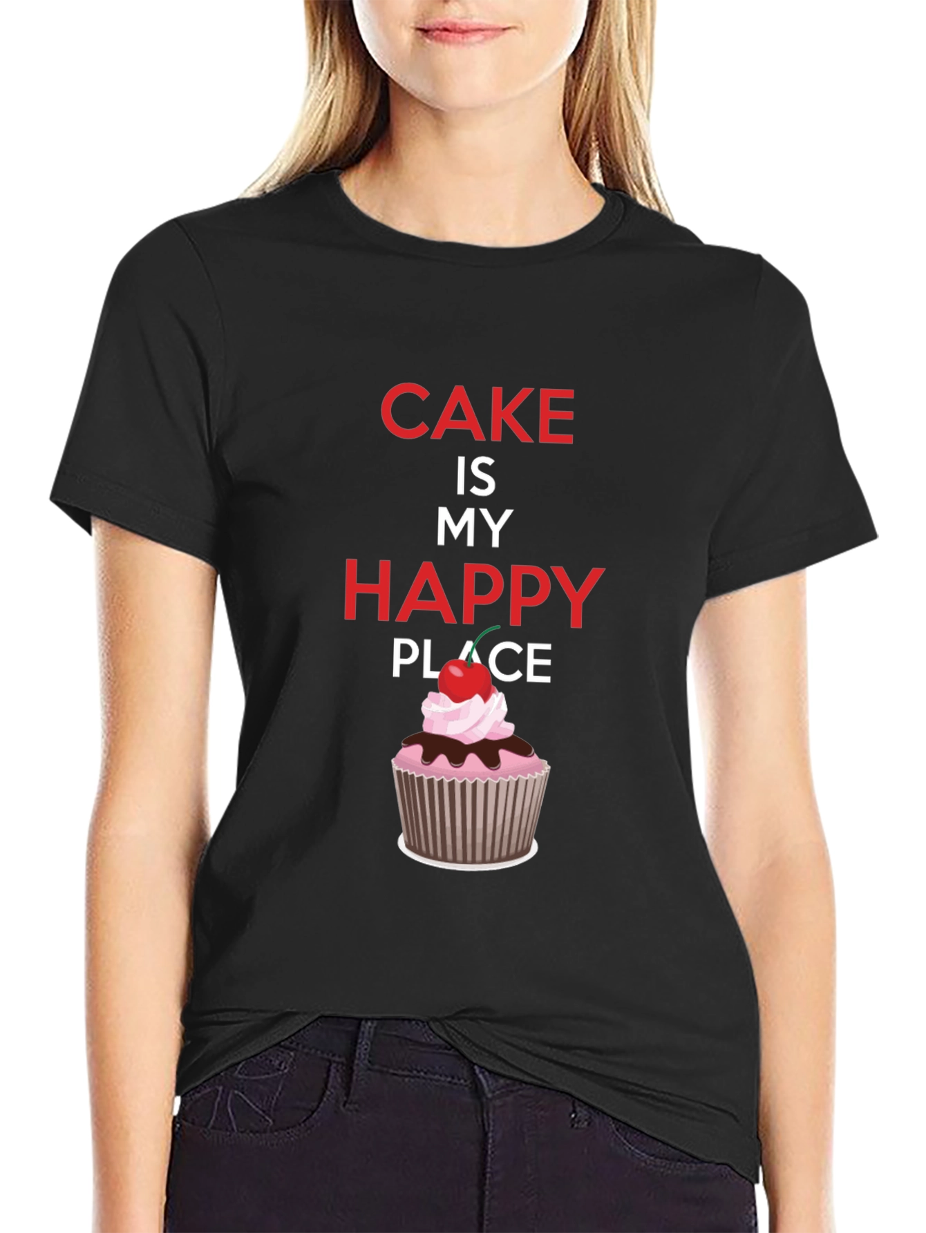 Black Cake Is My Happy Place Graphic Tee view 2