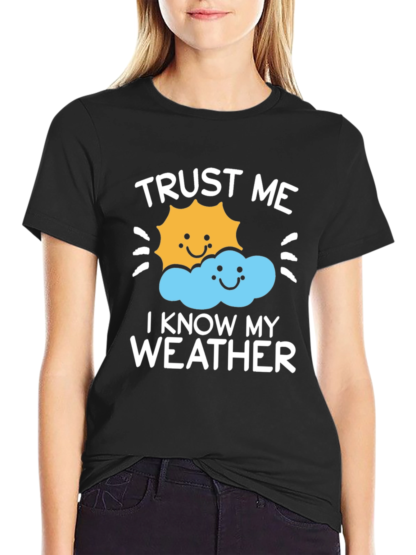 Black Trust Me, I Know My Weather Graphic Tee view 2