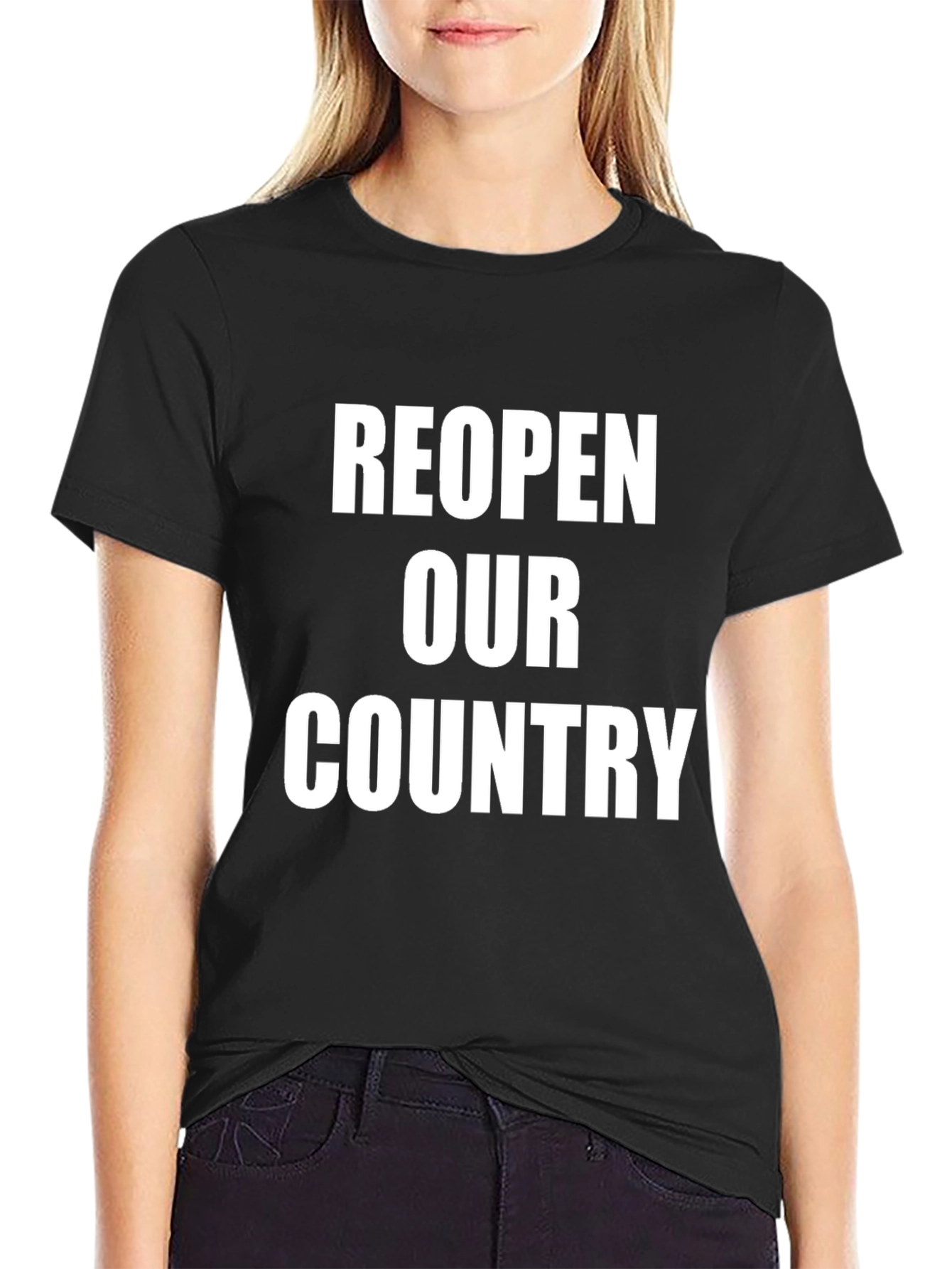 Black Reopen Our Country Graphic Tee - Black view 2