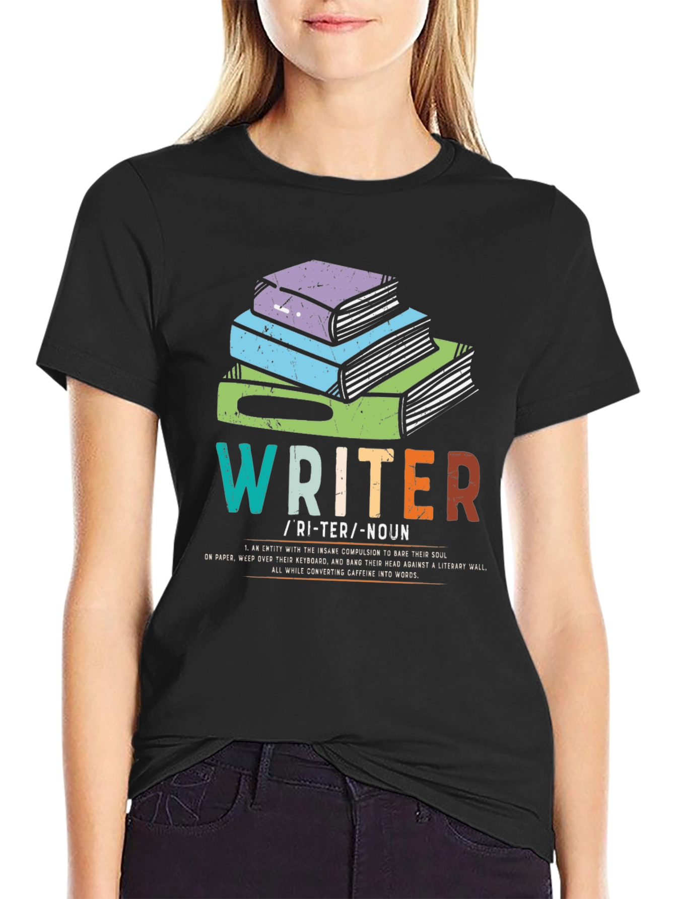 Black Writer Definition T-Shirt - Book Lover Apparel view 2