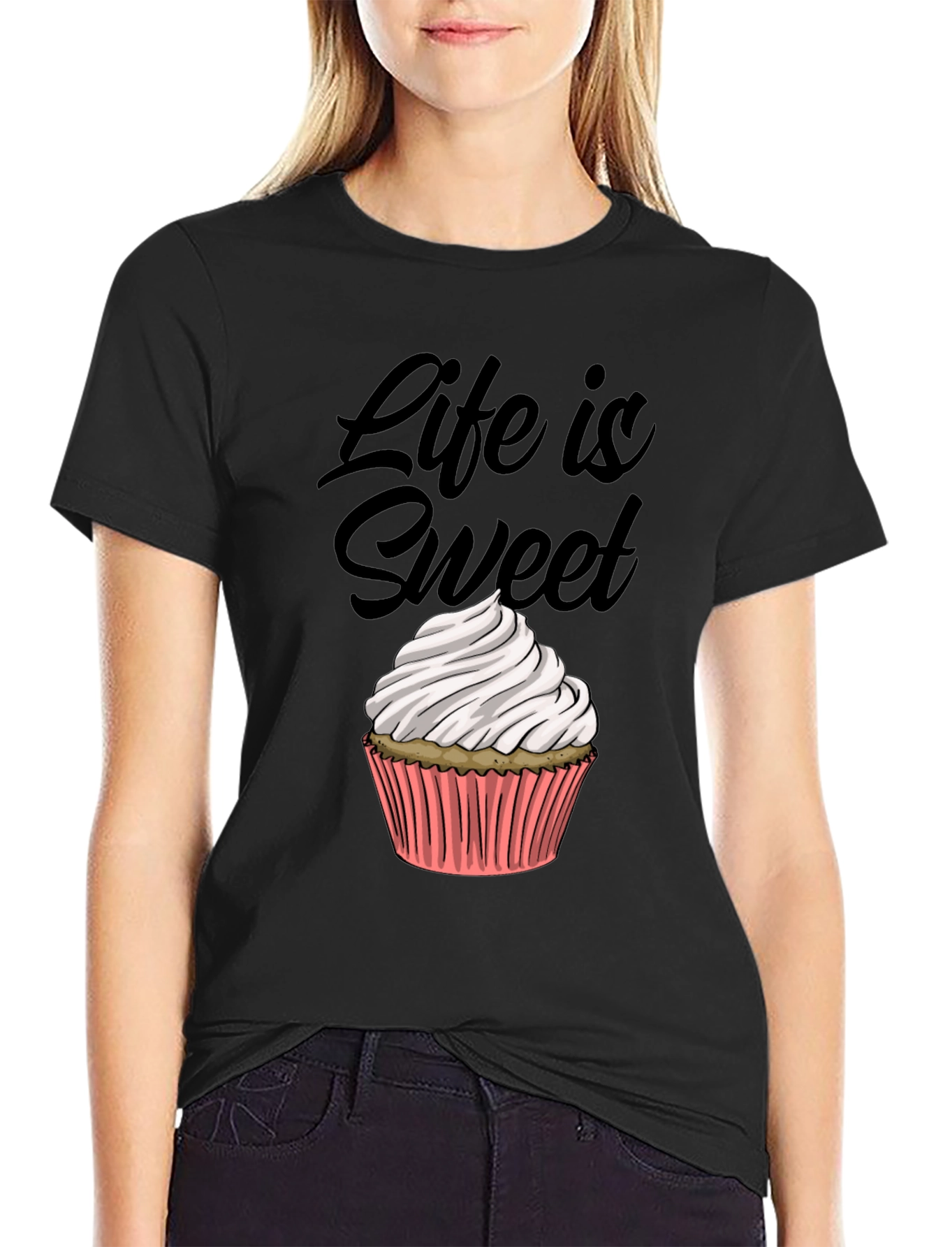 Black Life is Sweet Cupcake Graphic Tee view 2