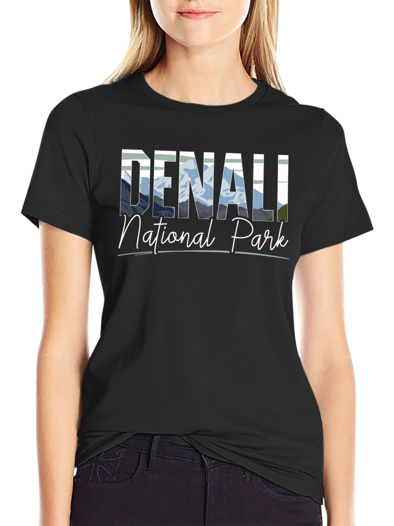 Black Denali National Park Black T-Shirt view 2