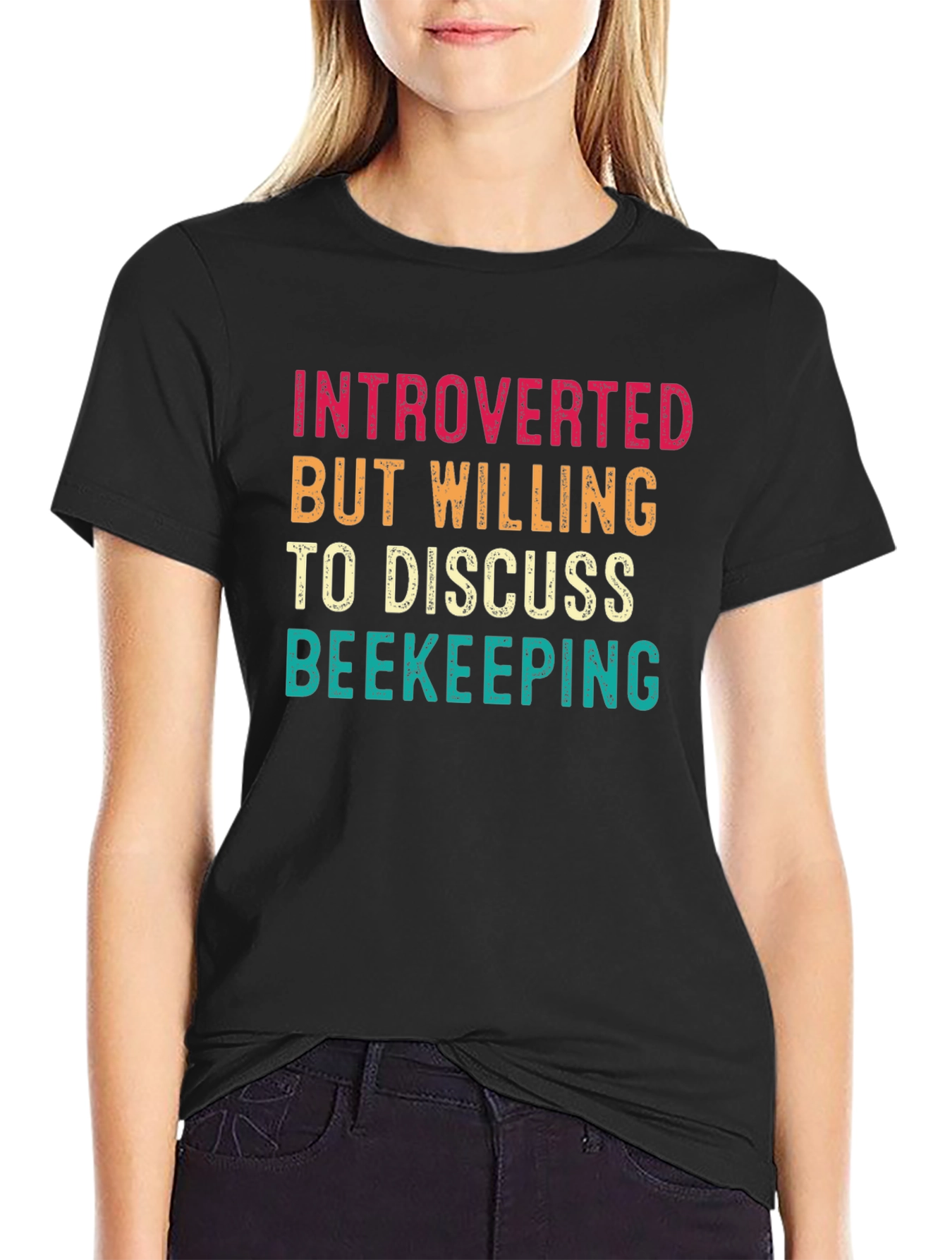 Black Introverted Beekeeping T-Shirt view 2