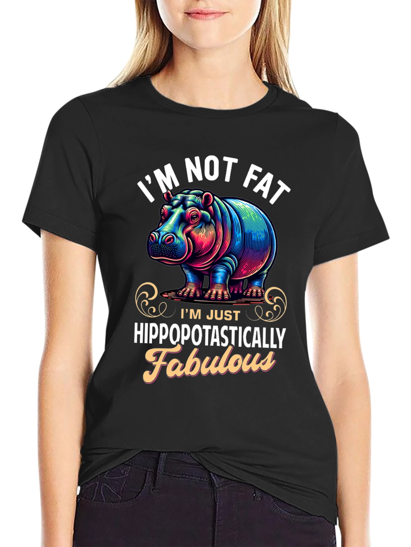 Black Hippo Fabulous Graphic Tee - Trendy Casual Style view 2