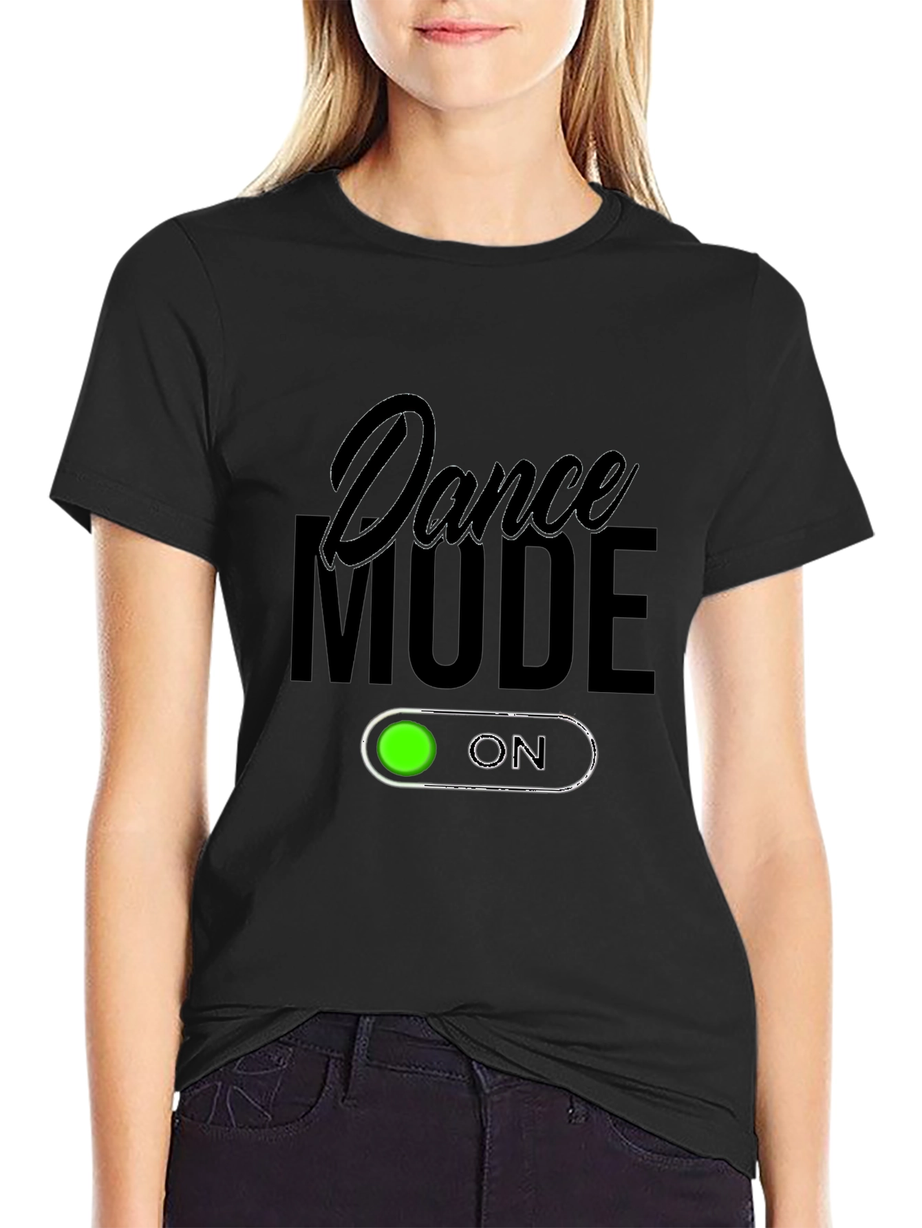 Black Dance Mode On Black T-Shirt view 2