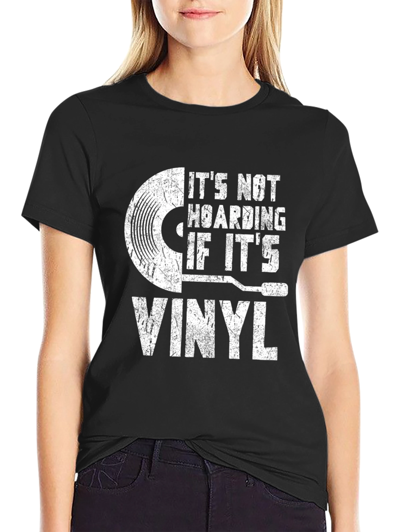 Black Vinyl Record Collector T-Shirt - It's Not Hoarding! view 2