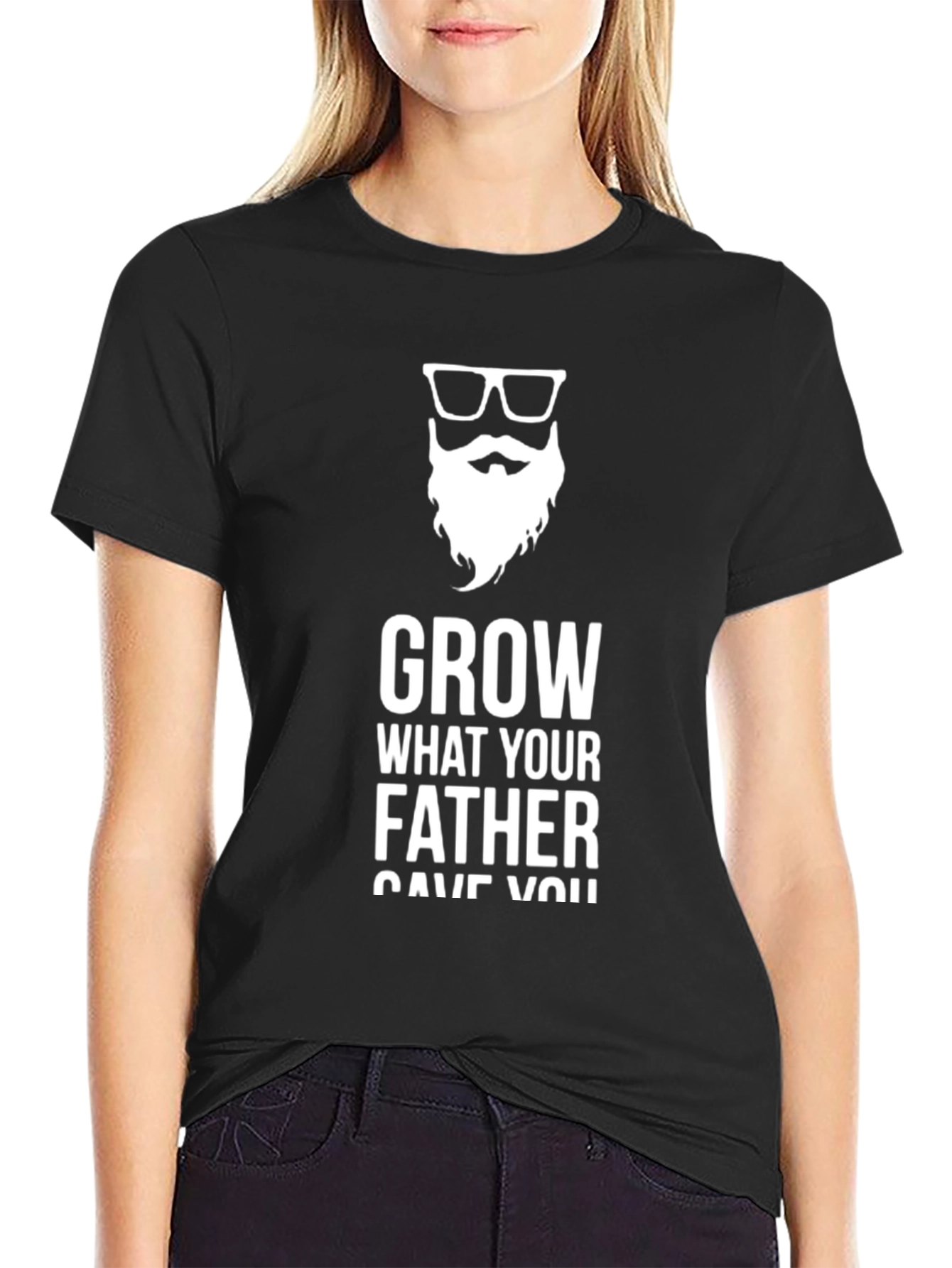 Black Grow What Your Father Gave You Tee - Black view 2