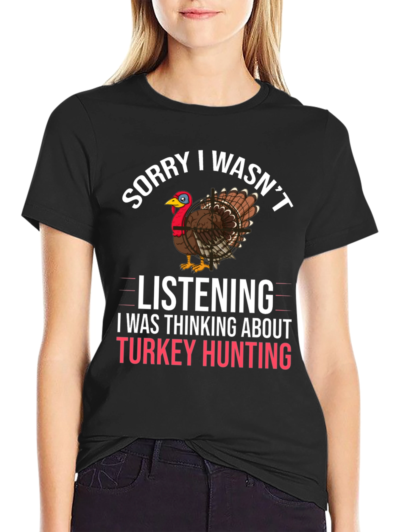 Black Turkey Hunting Graphic T-Shirt view 2