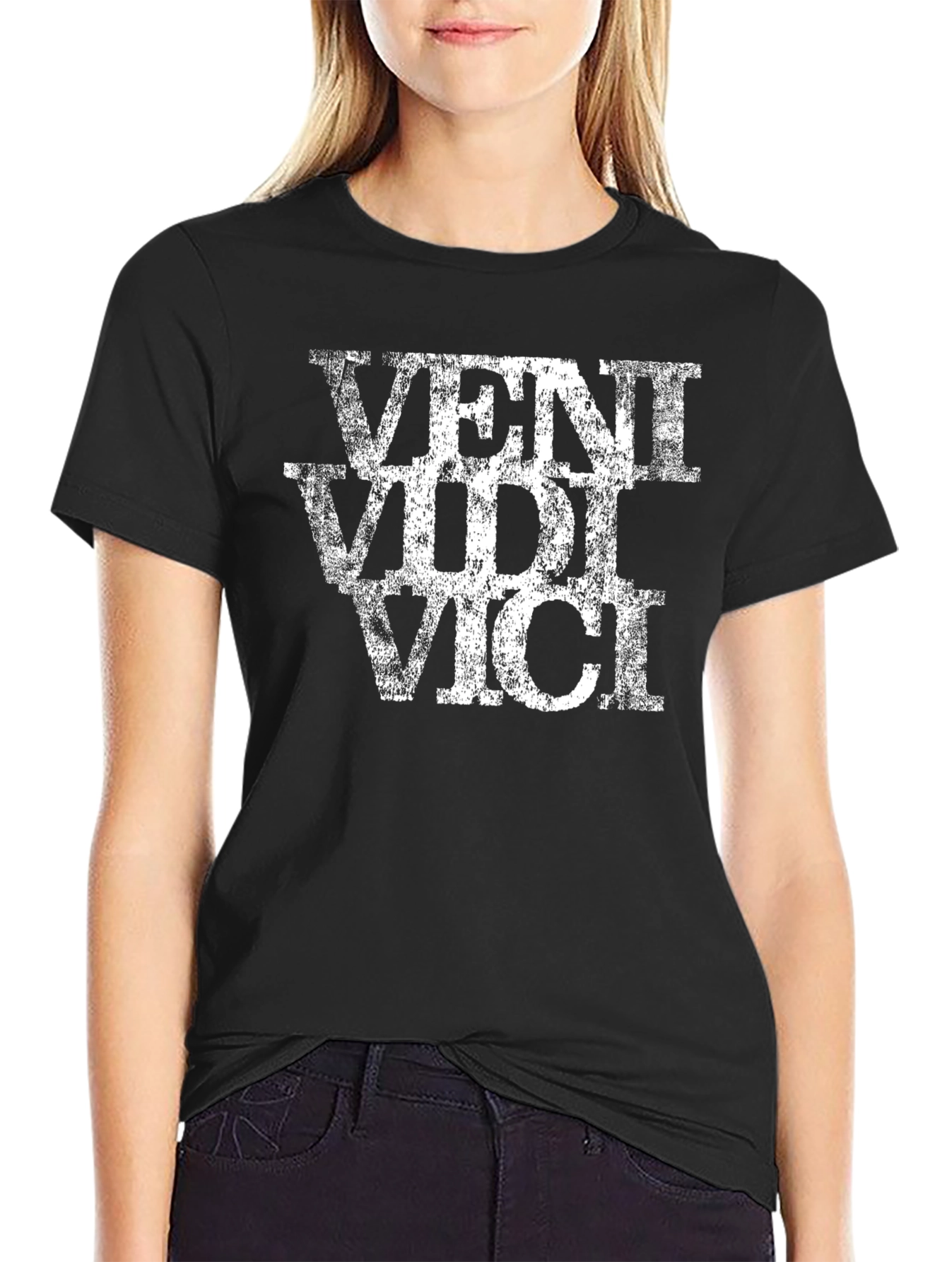 Black Veni Vidi Vici Graphic Tee - Black view 2