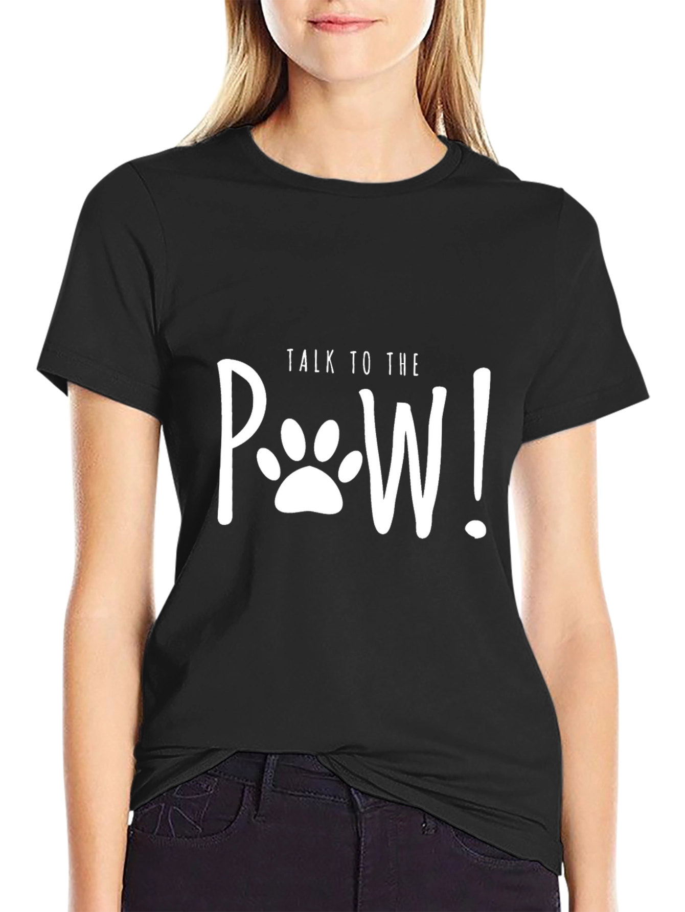 Black Talk to the Paw T-Shirt - Black view 2