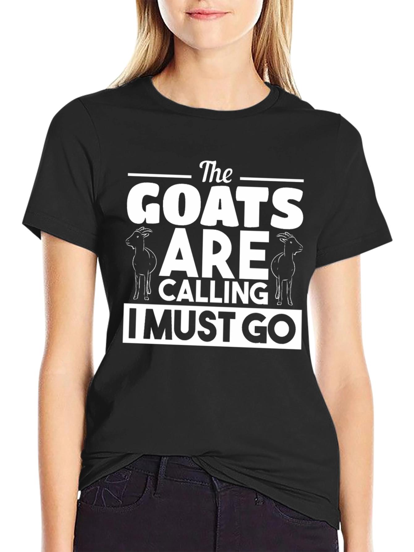 Black The Goats are Calling Men's Black T-Shirt view 2